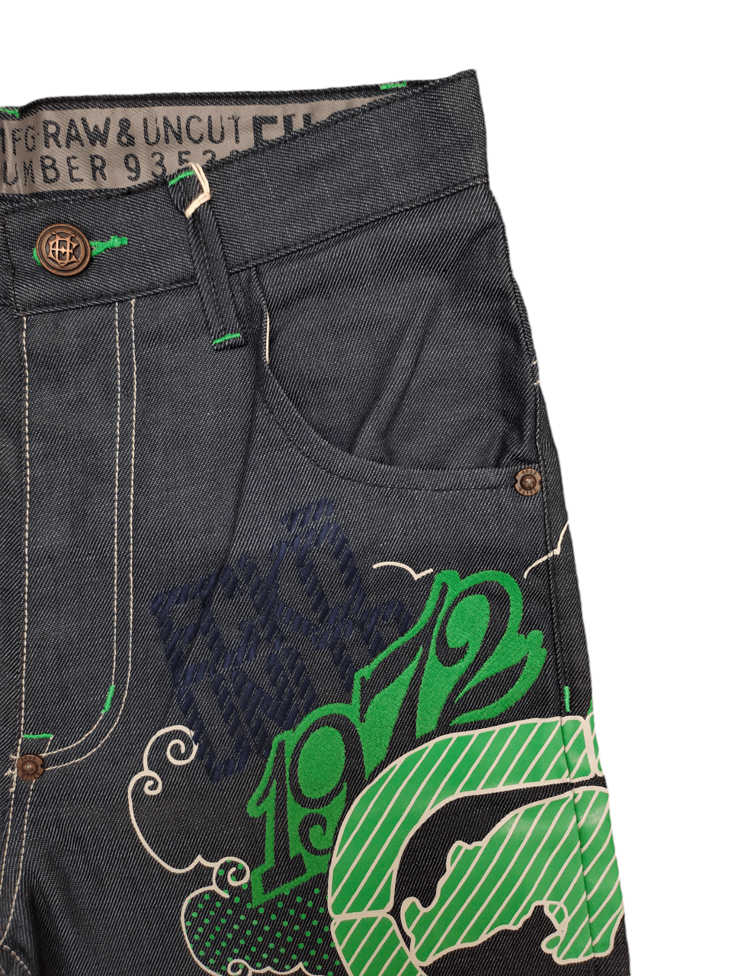 Ecko Unltd. Vintage Y2k Ecko Rhino Logo Graffiti Print Baggy Denim Jeans Size US 29 - 4 Thumbnail
