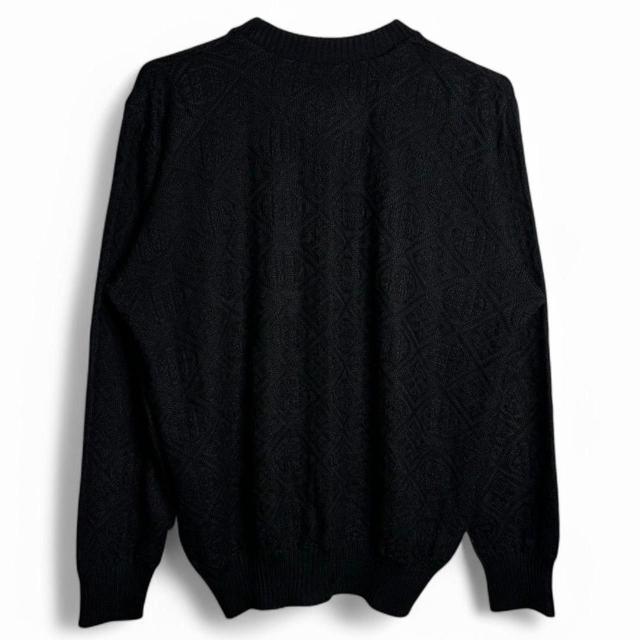 Vintage Vintage 1990s Patterned Black Knit Boxy Sweater Size US M / EU 48-50 / 2 - 6 Thumbnail