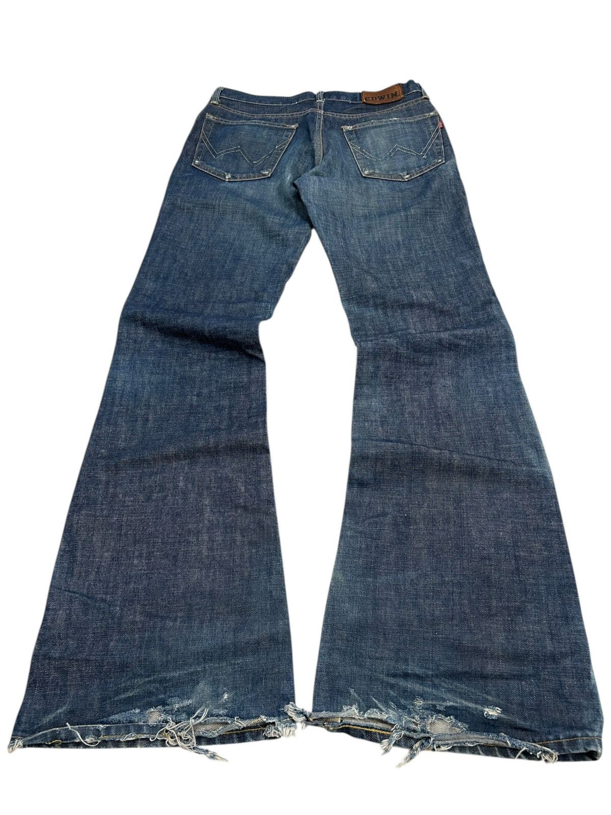 Edwin × Hysteric Glamour × Japanese Brand Vintage Edwin 800SX Flare Washed Ripped Texture Distressed Size US 29 - 2 Thumbnail