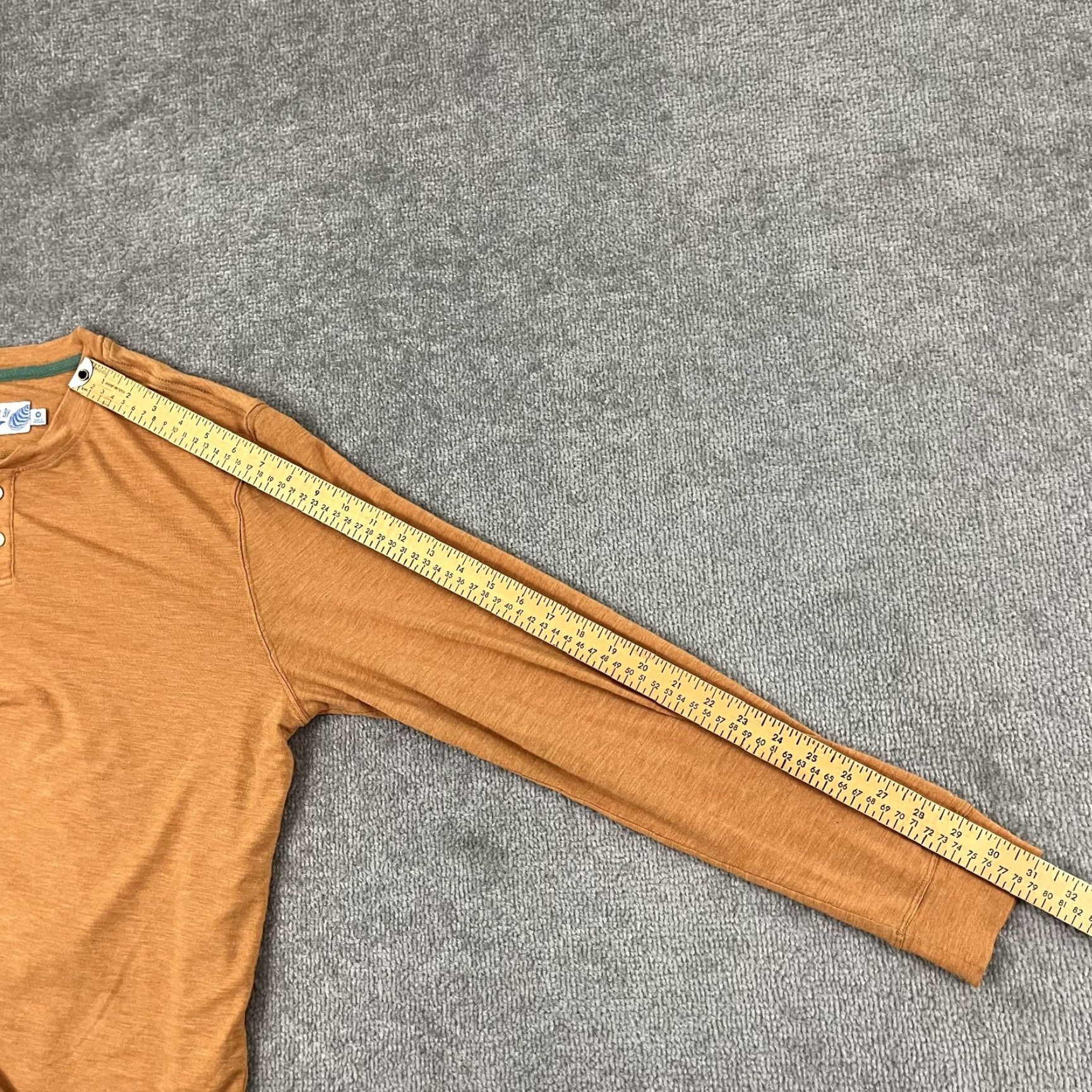 Vintage VINTAGE Seawool by Wellen Shirt Mens Medium Orange Henley Long Sleeve 1/4 Button Size US M / EU 48-50 / 2 - 7 Thumbnail