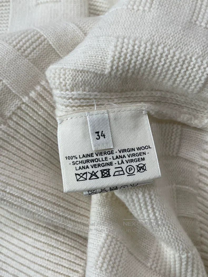 Hermes Hermes White Printed Wool Knit Dress with Subtle Pattern Size XXS / US 00 / IT 34 - 5 Thumbnail