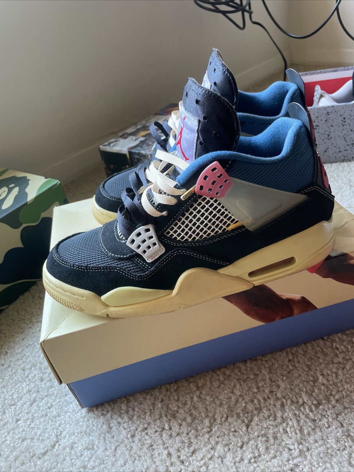 image of Jordan Nike Jordan 4 Union “Noir” Shoes in Black, Men's (Size 9)