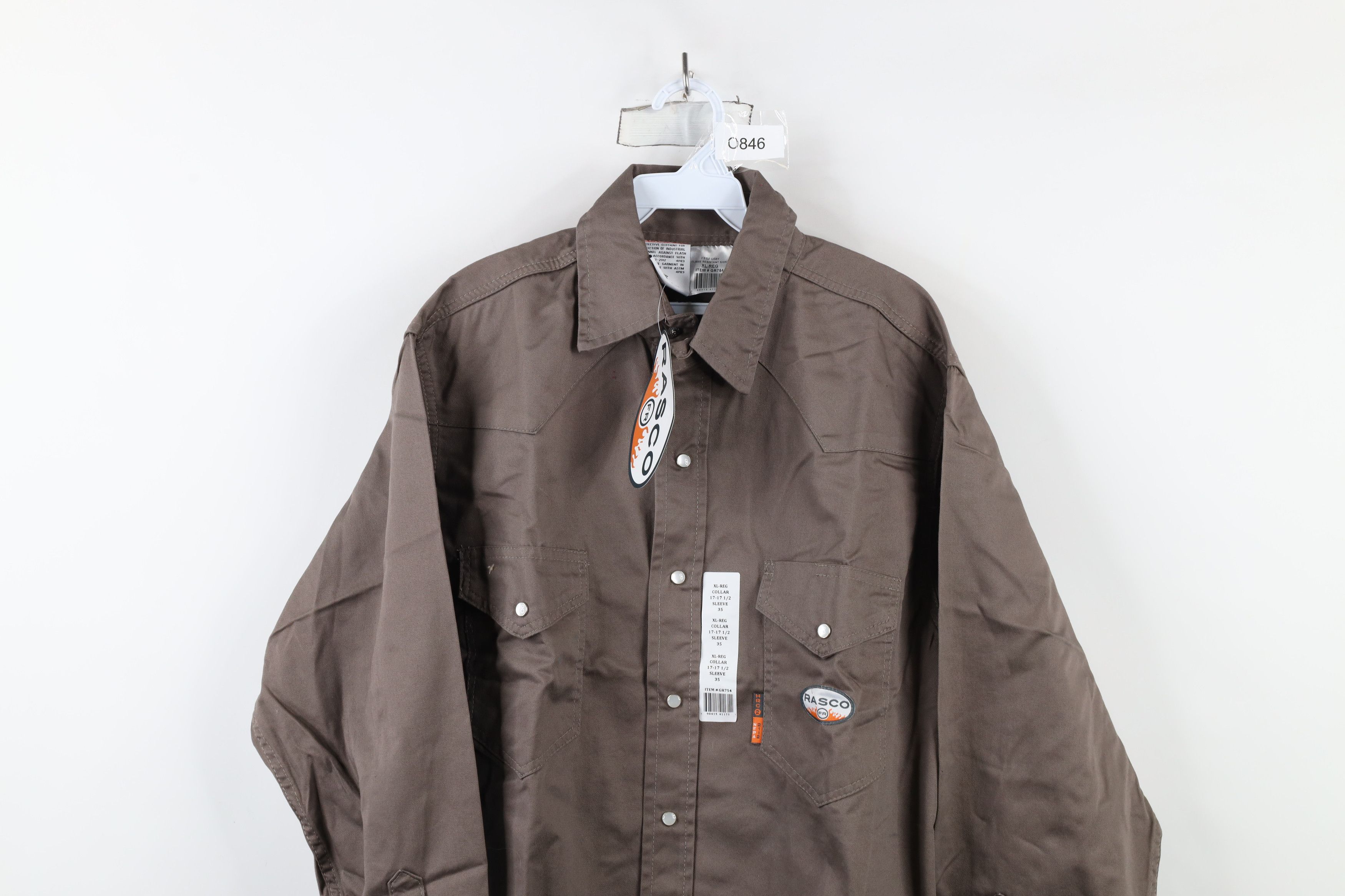Vintage New Rasco FR Resistant 7.5 oz Western Snap Button Shirt Gray Size US XL / EU 56 / 4 - 2 Thumbnail