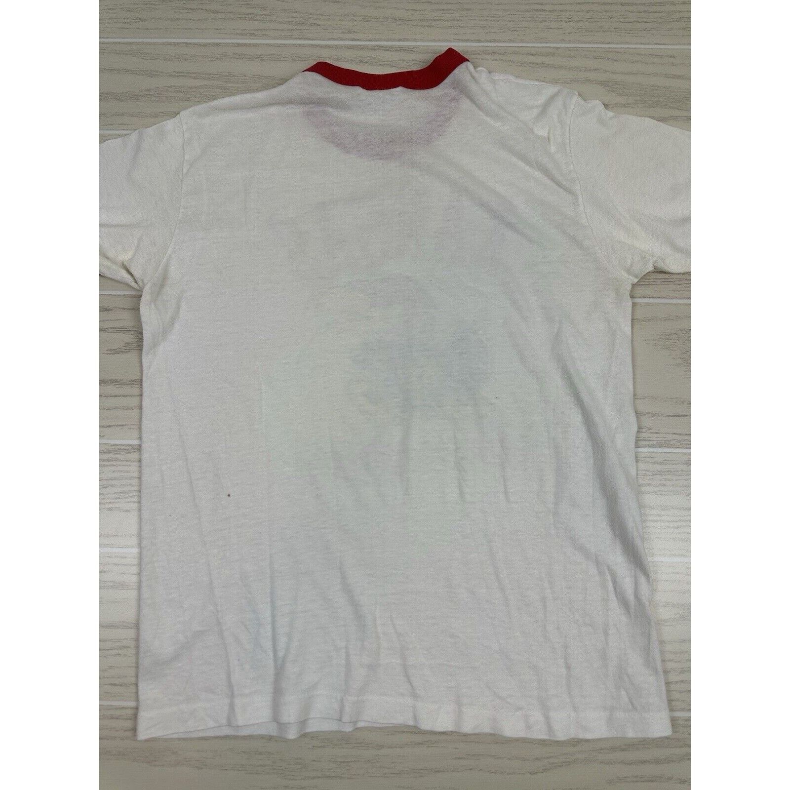 Hanes × Vintage Vintage 80s Kansas KU Jayhawks Ringer Shirt Size US M / EU 48-50 / 2 - 8 Thumbnail
