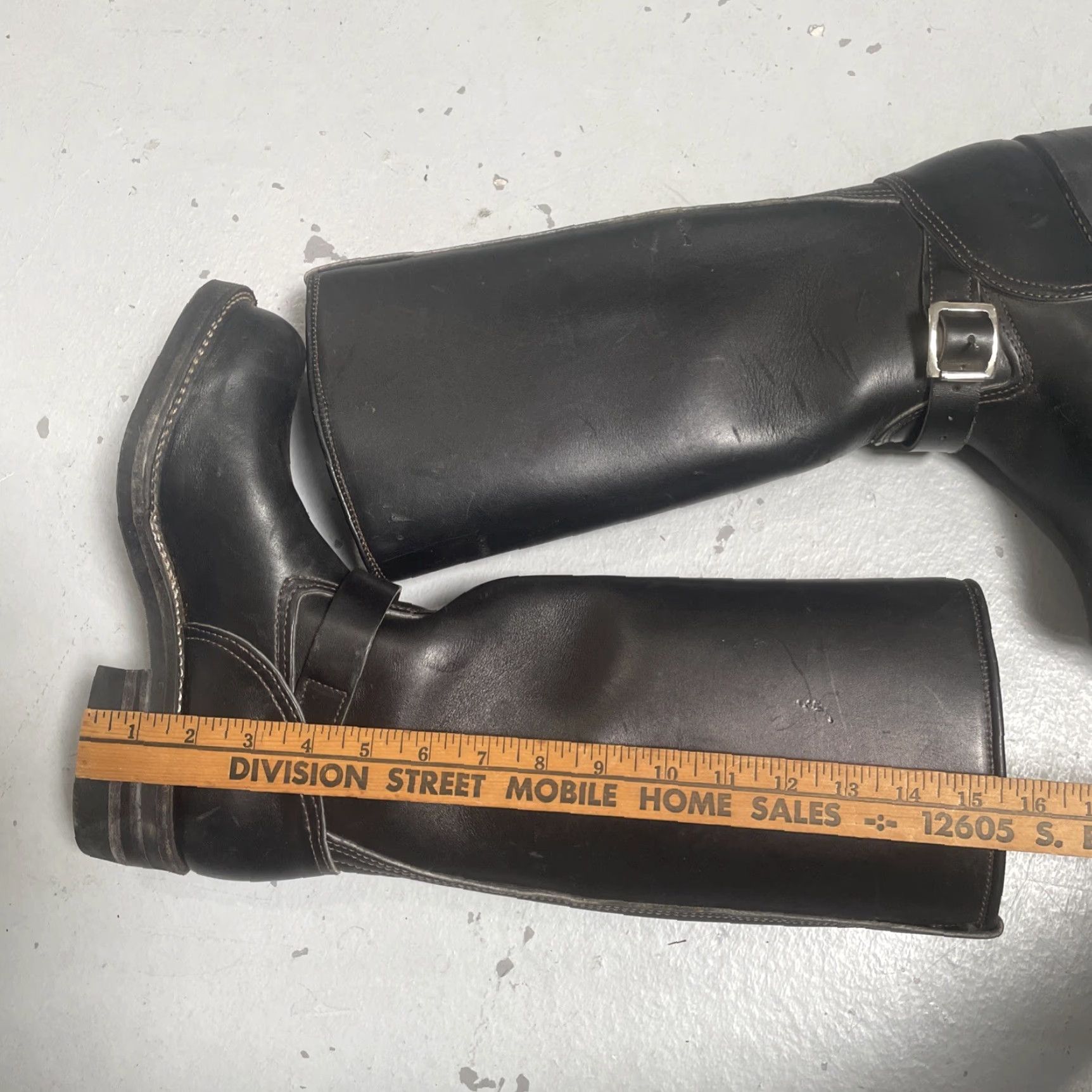 Vintage Langlitz Leather Motorcycle Biker Boots Mens? Womens? 6.5 D Black US Made USA Vintage 90s Leather Shoe Size US 7 / IT 37 - 2 Thumbnail