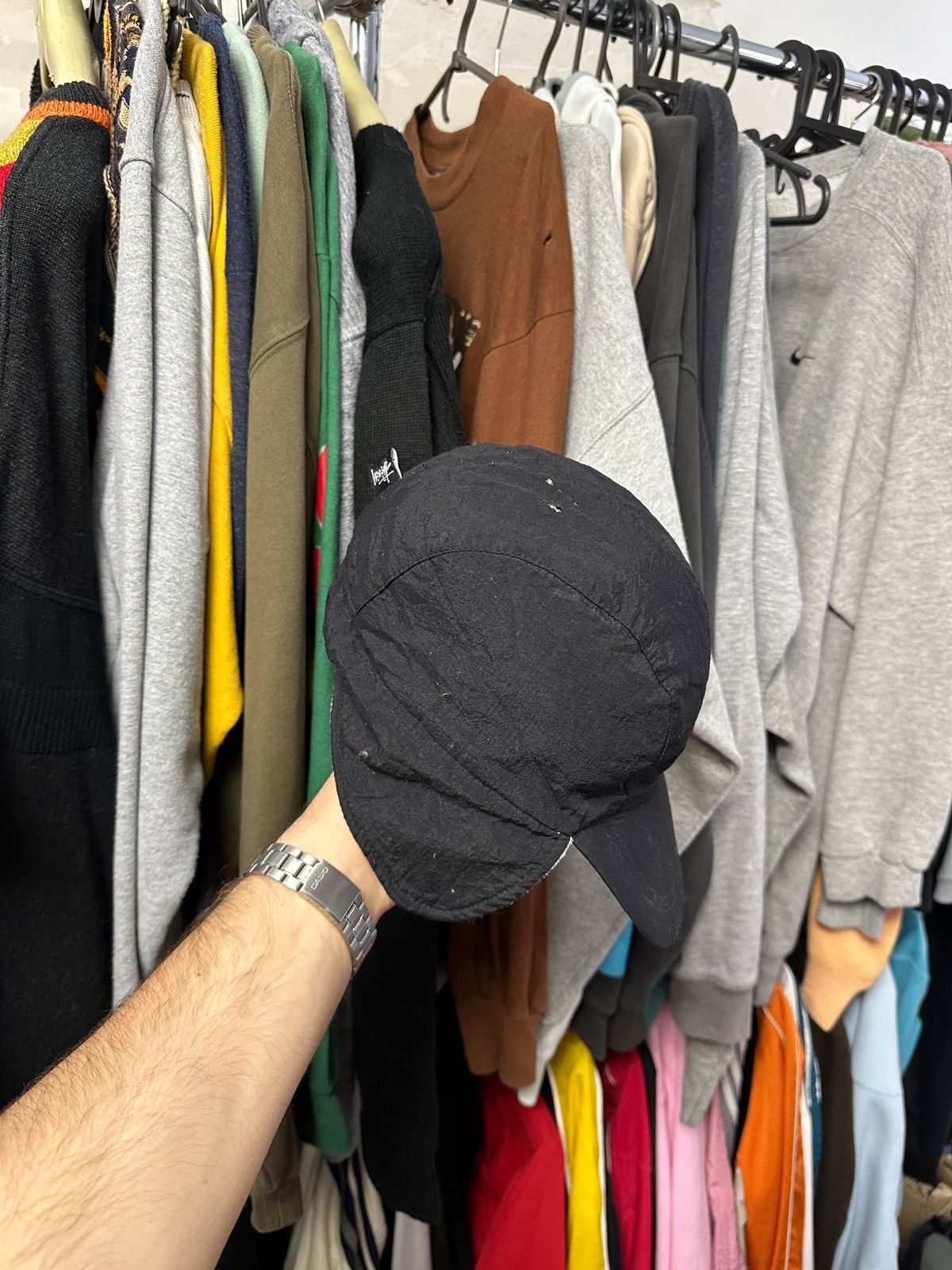 Stussy Vintage 90s Stussy Reversible Trapper Hat Nylon Black Rare Size ONE SIZE - 9 Thumbnail
