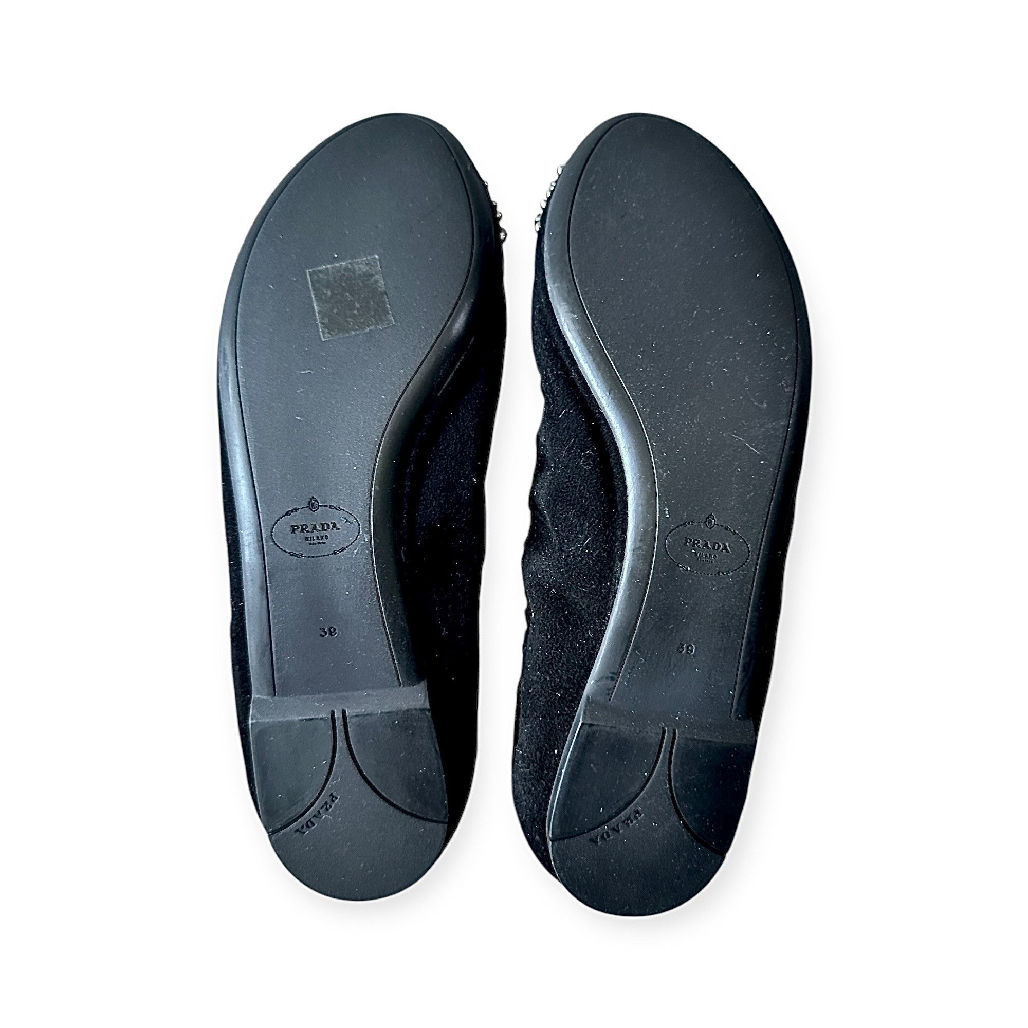 Prada Prada Black Suede Jeweled Ballet Flats, size 39 EU, Original Size US 9 / IT 39 - 6 Thumbnail