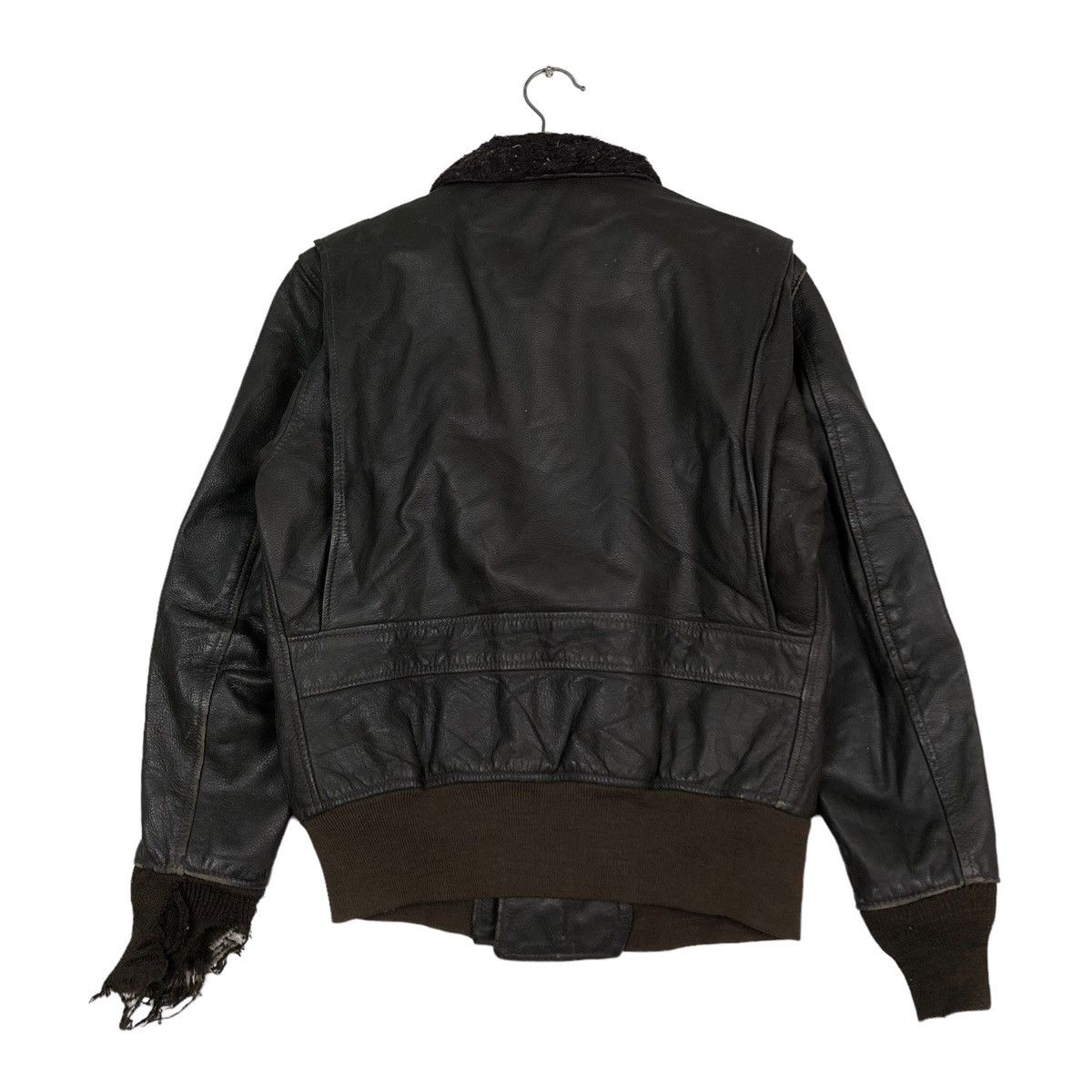Vintage 🔥VINTAGE LEATHER USN US JACKET FLY MAN BRILL BROS INC USA Size US M / EU 48-50 / 2 - 10 Thumbnail