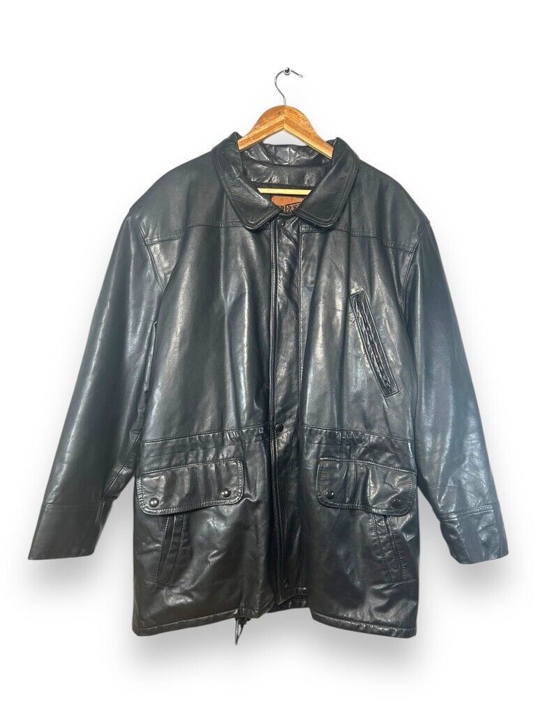 Dakota Grizzly Vintage 90s Grizzly Genuine Leather Bomber Button Up Jacket Size US XL / EU 56 / 4 - 1 Thumbnail