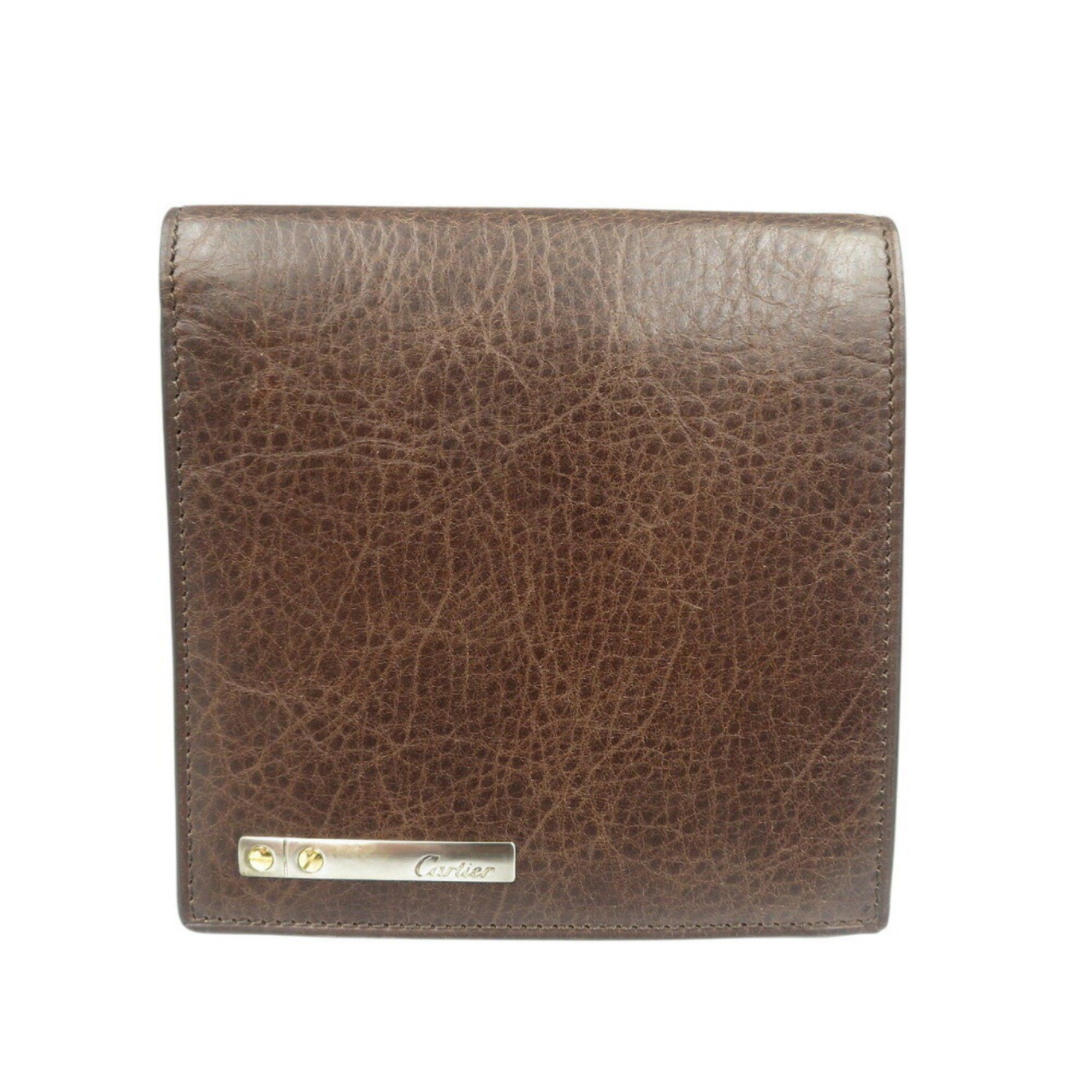 Cartier Cartier Santos Leather Brown Bi-fold Wallet 0571Cartier Size ONE SIZE - 1 Thumbnail