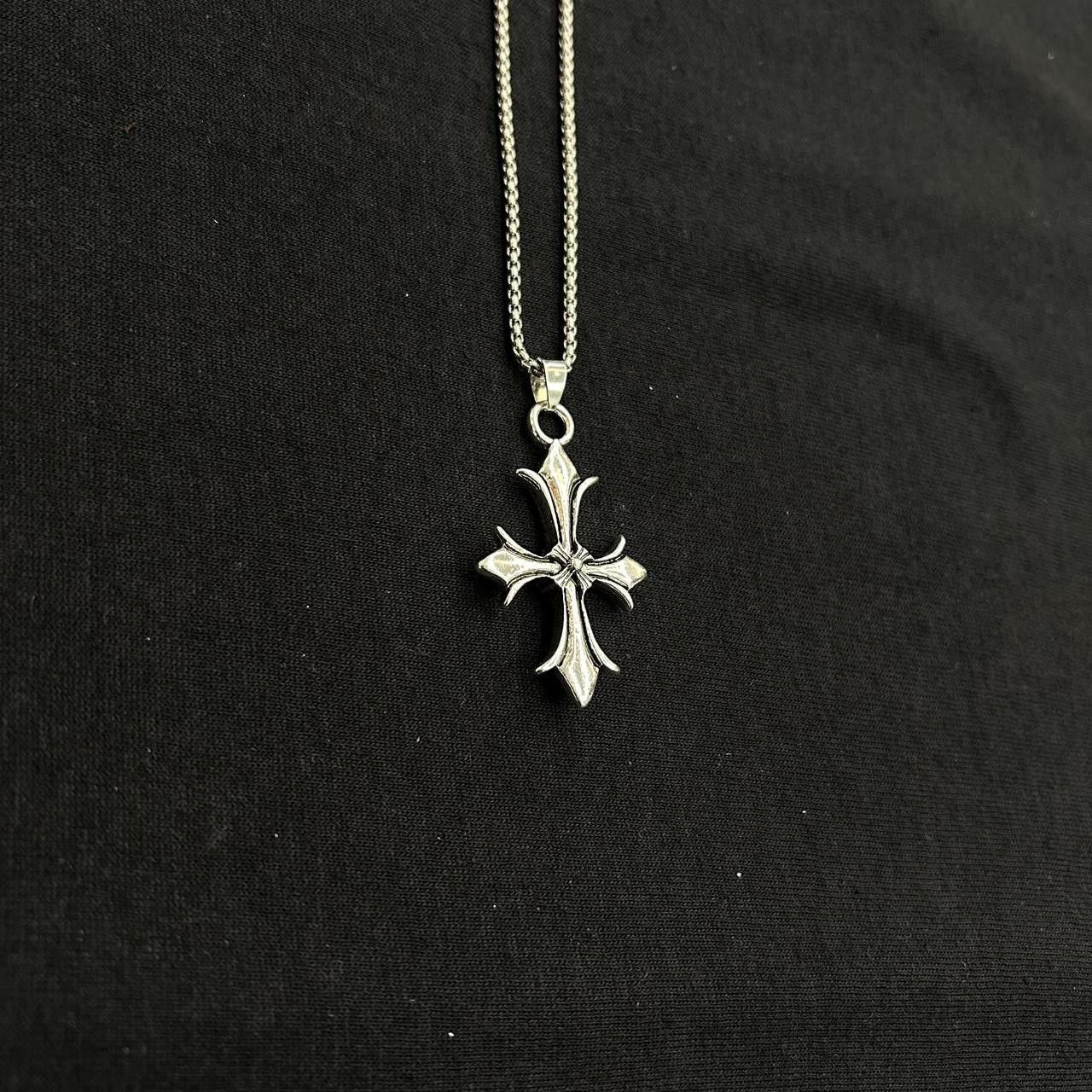 Japanese Brand × Vintage Y2K 2000s Chrome Silver Cross Punk Skater Hip Hop Chain Size ONE SIZE - 1 Thumbnail