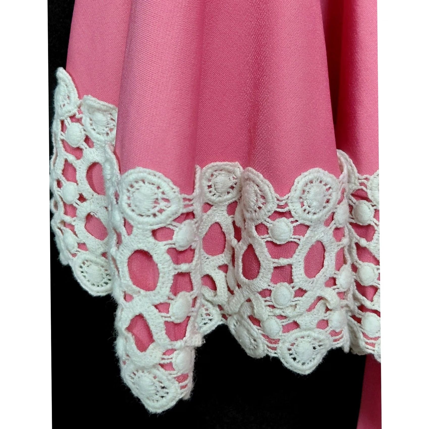Vintage Judith March Pink Bell Sleeve Dress Solid 3/4 Sleeve Knee Length Women Size S Size S / US 4 / IT 40 - 3 Thumbnail