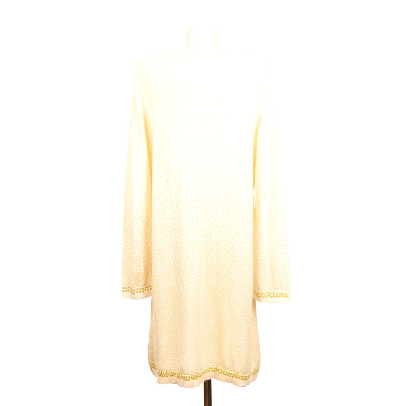 Vintage Gurdun Sjoden Dress Ivory Dotted Midi A-Line Long Sleeve Size M Womens Regular Organic Cotton Size M / US 6-8 / IT 42-44 - 3 Thumbnail
