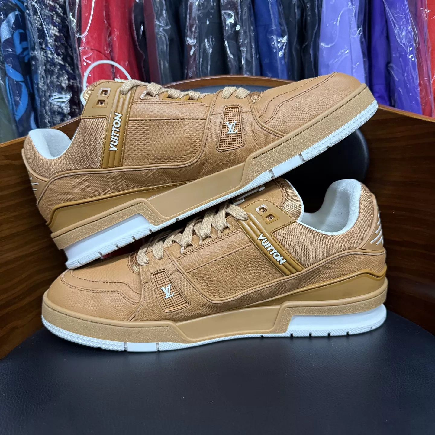 Louis Vuitton LV Trainer Brown Checkerboard 44 (98 New) Size US 11 / EU 44 - 7 Thumbnail