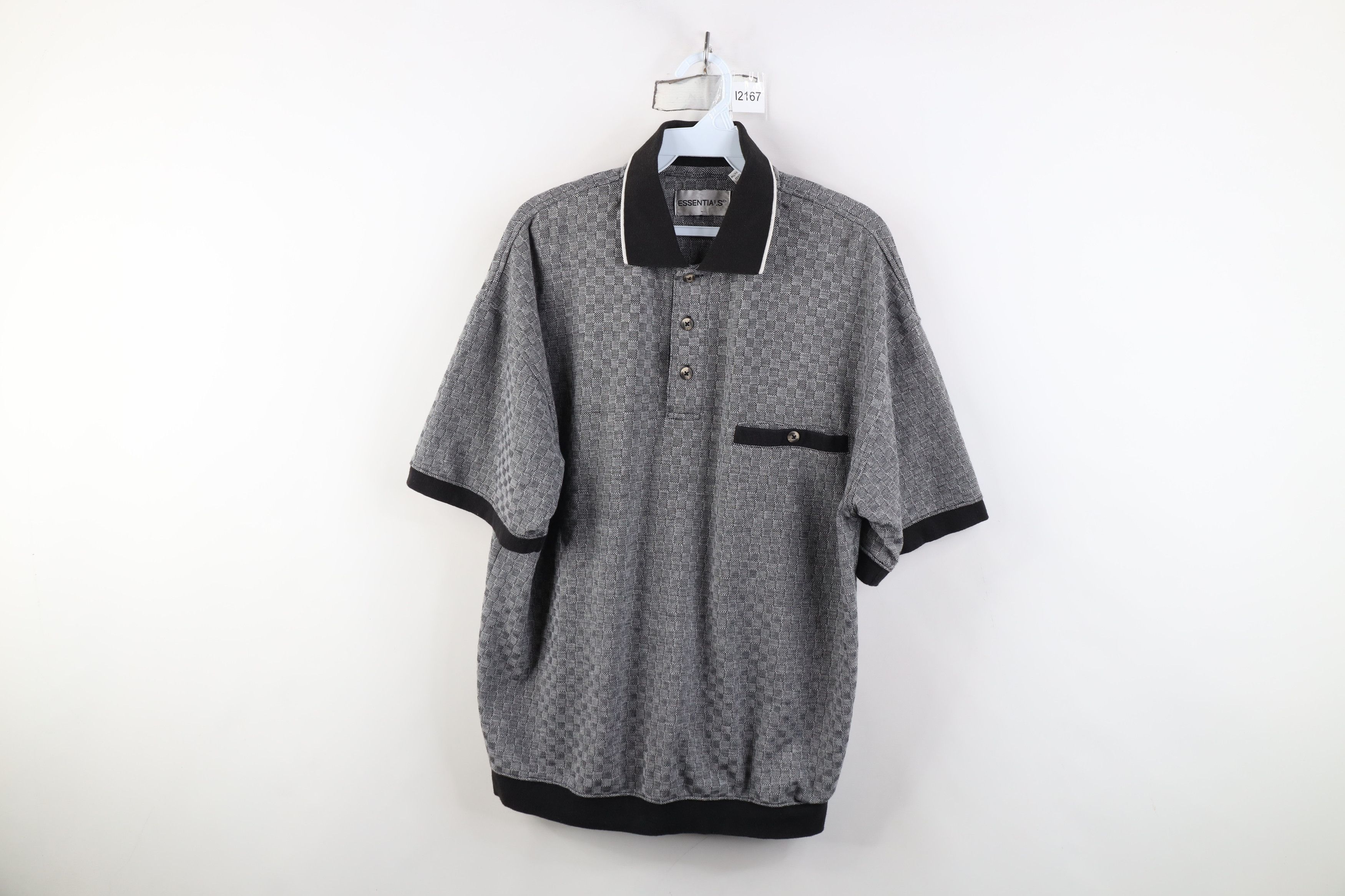 Vintage Vintage 90s Streetwear Checkered Knit Collared Pullover Polo Size US M / EU 48-50 / 2 - 1 Thumbnail