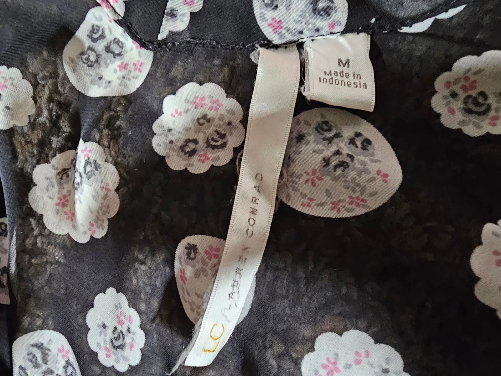 Other Lauren Conrad Floral Black Sheer Top Size M / US 6-8 / IT 42-44 - 3 Thumbnail