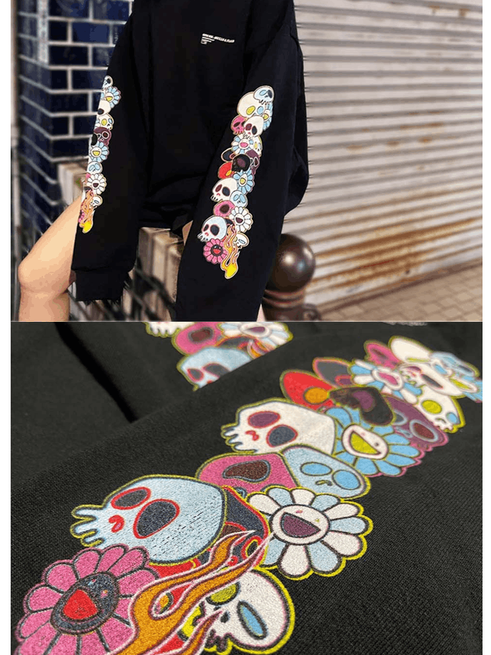 Takashi Murakami Brand New* Takashi Murakami Skull & Flower Crew Black Size US L / EU 52-54 / 3 - 1 Thumbnail