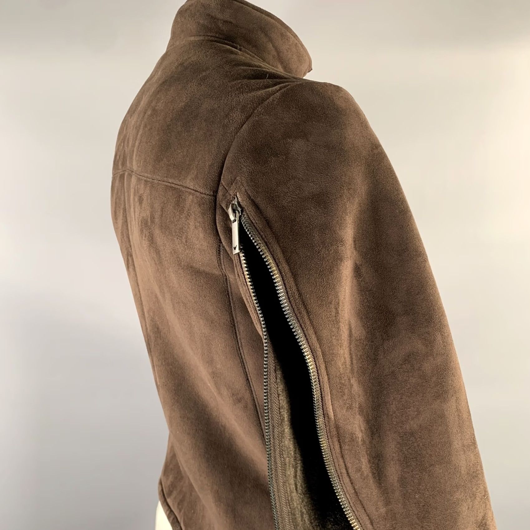 Emporio Armani EMPORIO ARMANI Jacket Brown Polyester Nylon Zip Up Size 40 Men Size US XXS / EU 40 - 3 Thumbnail