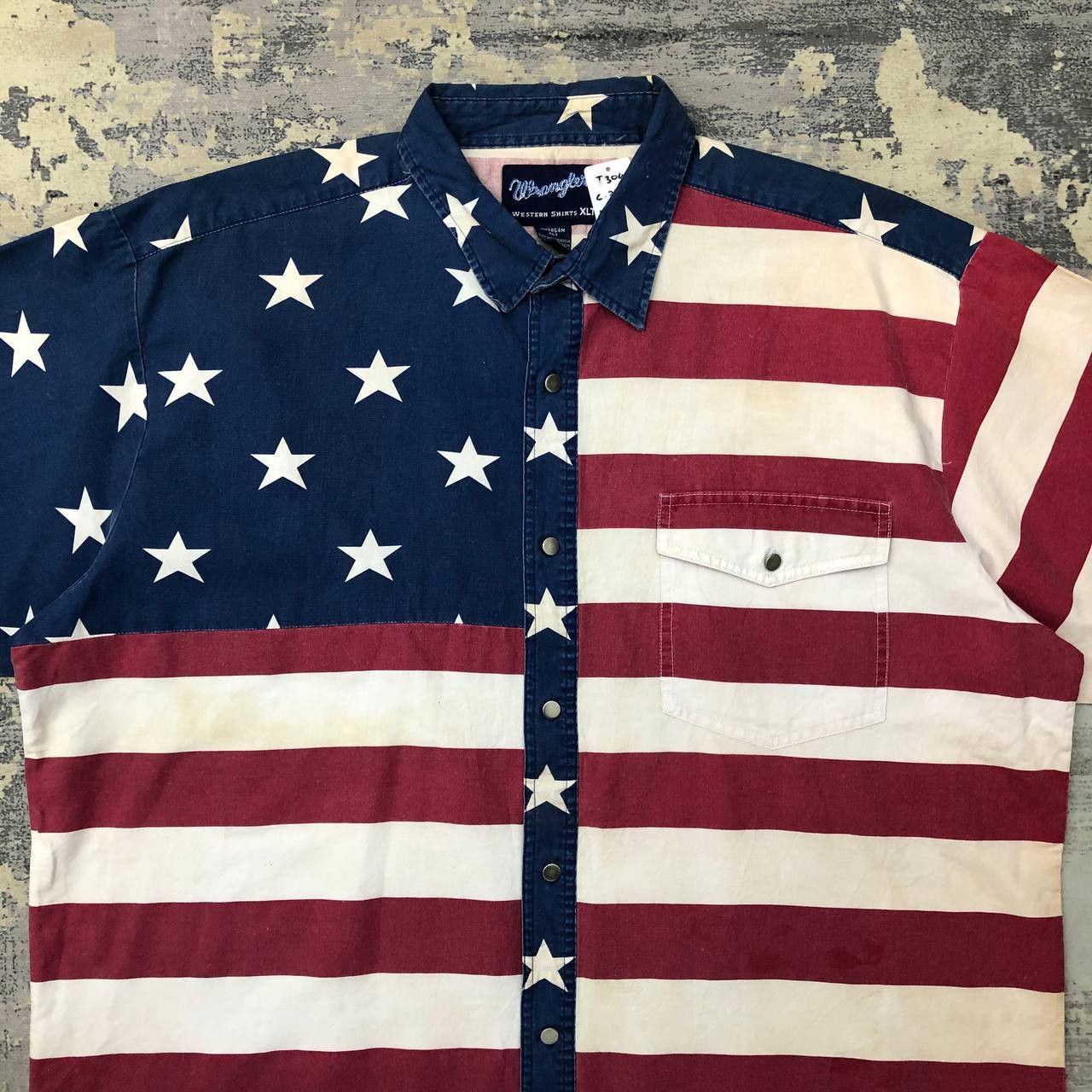 Vintage × Wrangler T304 VTG WRANGLER AMERICAN FLAG WESTERN SHIRTS Size US XXL / EU 58 / 5 - 4 Thumbnail