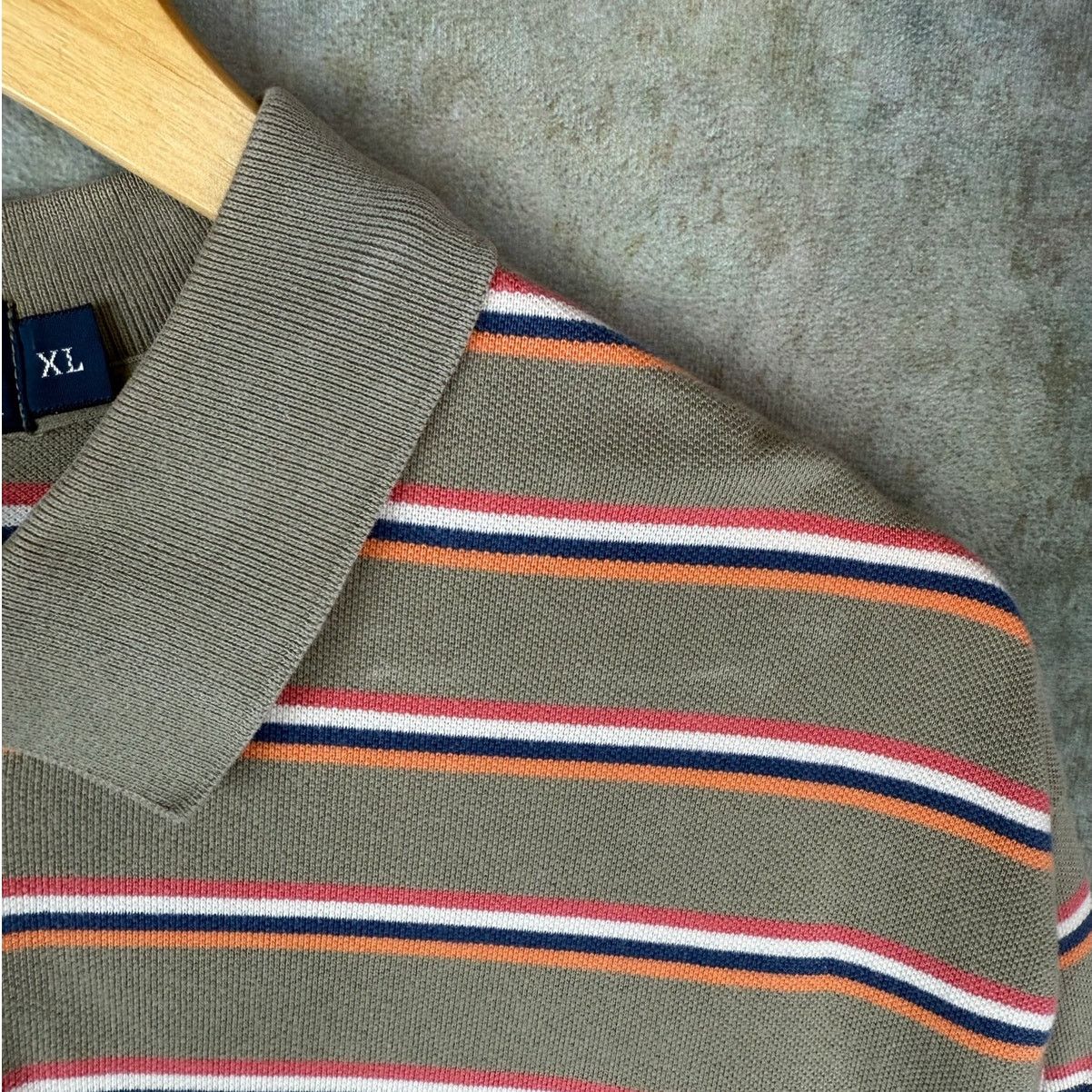 Polo Ralph Lauren VTG 90s Polo Ralph Lauren Polo Shirt Mens Sz XL Striped Tan Size US XL / EU 56 / 4 - 6 Thumbnail