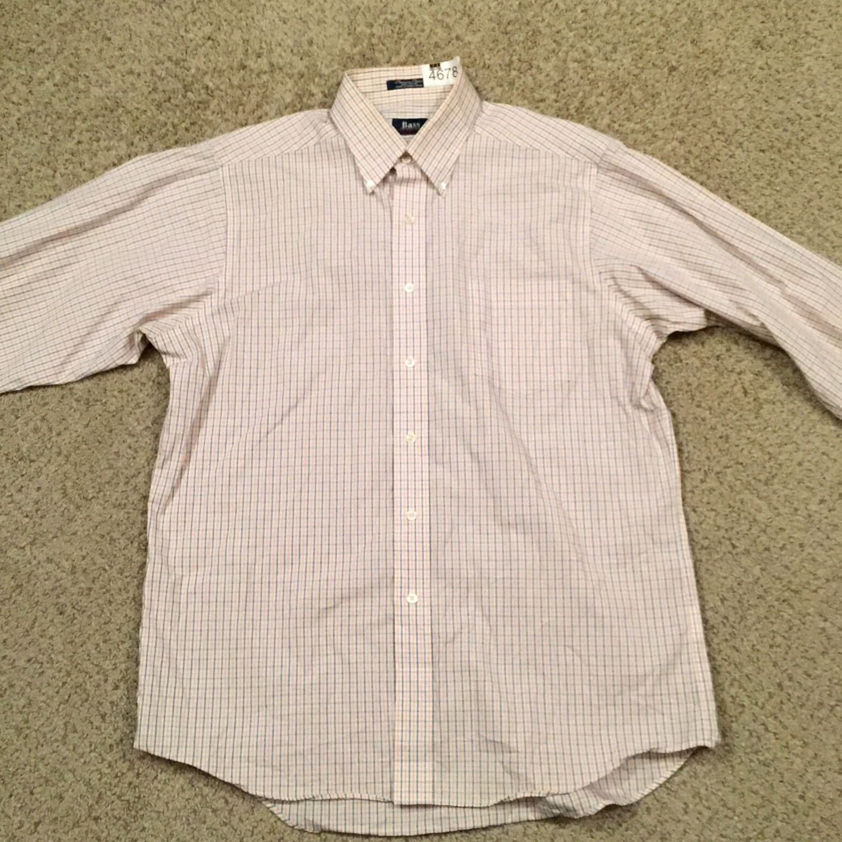 Vintage GH Bass Shirt Mens Large Orange Blue Plaid Long Sleeve Button Up - Size US L / EU 52-54 / 3 - 5 Thumbnail