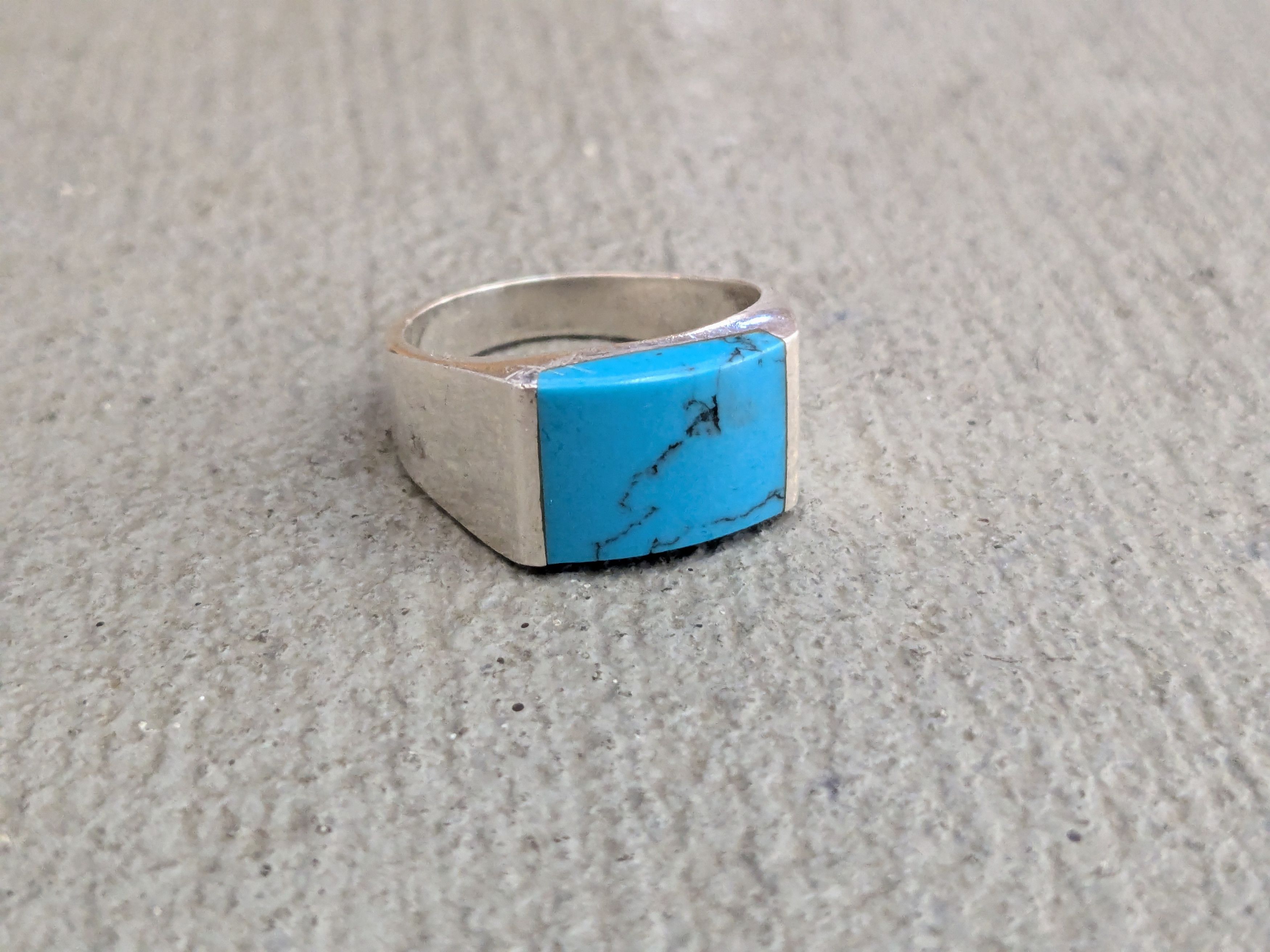 Vintage Vintage Sterling Silver Ring Blue Howlite Taxco 10 Turquoise Size ONE SIZE - 2 Thumbnail