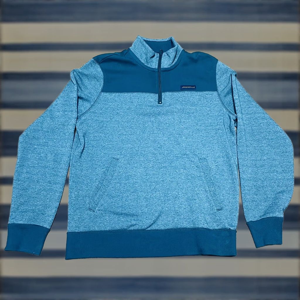 Vintage VINTAGE Aeropostale Sweater 1/2 Zip Pullover Green Long Sleeve Men’s Medium Fleece Knit Hmm Size US M / EU 48-50 / 2 - 1 Thumbnail