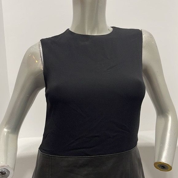 Vince Vince Sleeveless Leather Ponte Combo Sheath Dress Black Size Size XS / US 0-2 / IT 36-38 - 7 Thumbnail