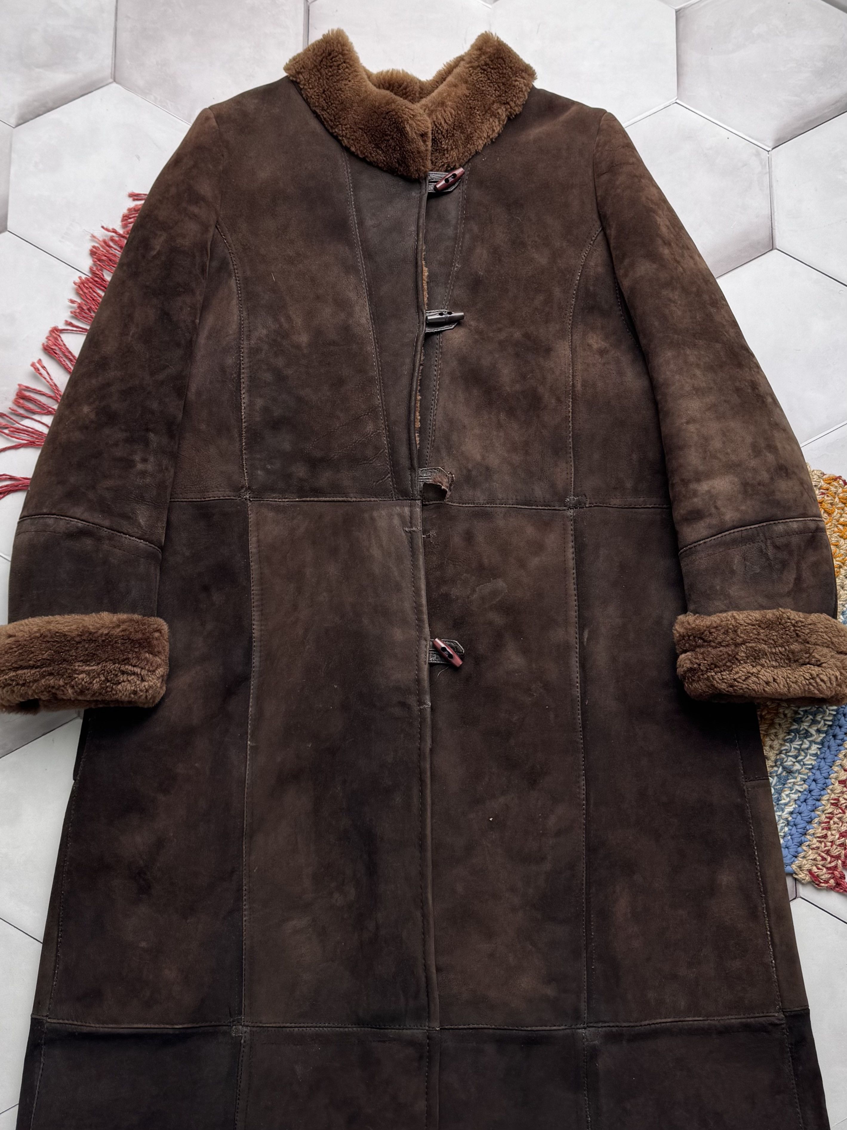 Vintage Vintage 80's Real Sheepskin Thrashed Coat (E4) Size XL / US 12-14 / IT 48-50 - 2 Thumbnail