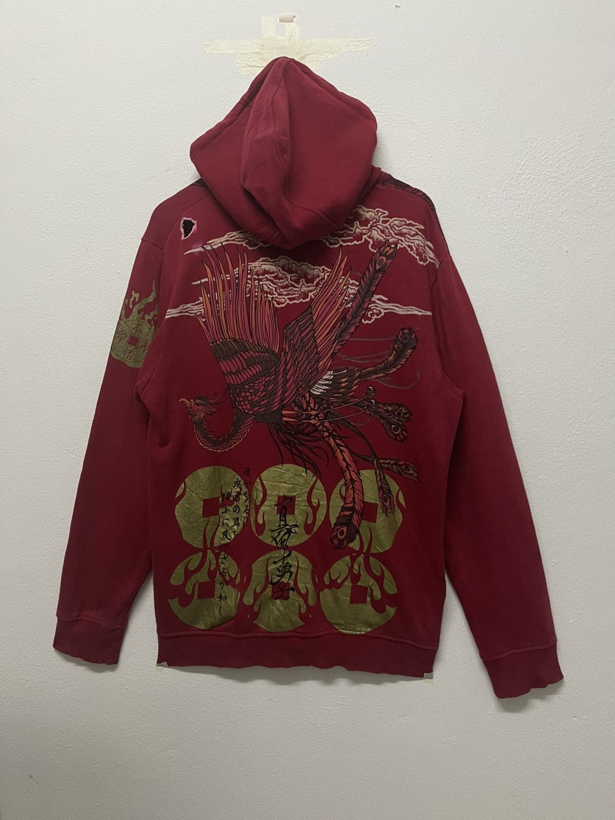 2000s SENBU SUKAJAN DESIGN FULL PRINT ZIPPER HOODIE