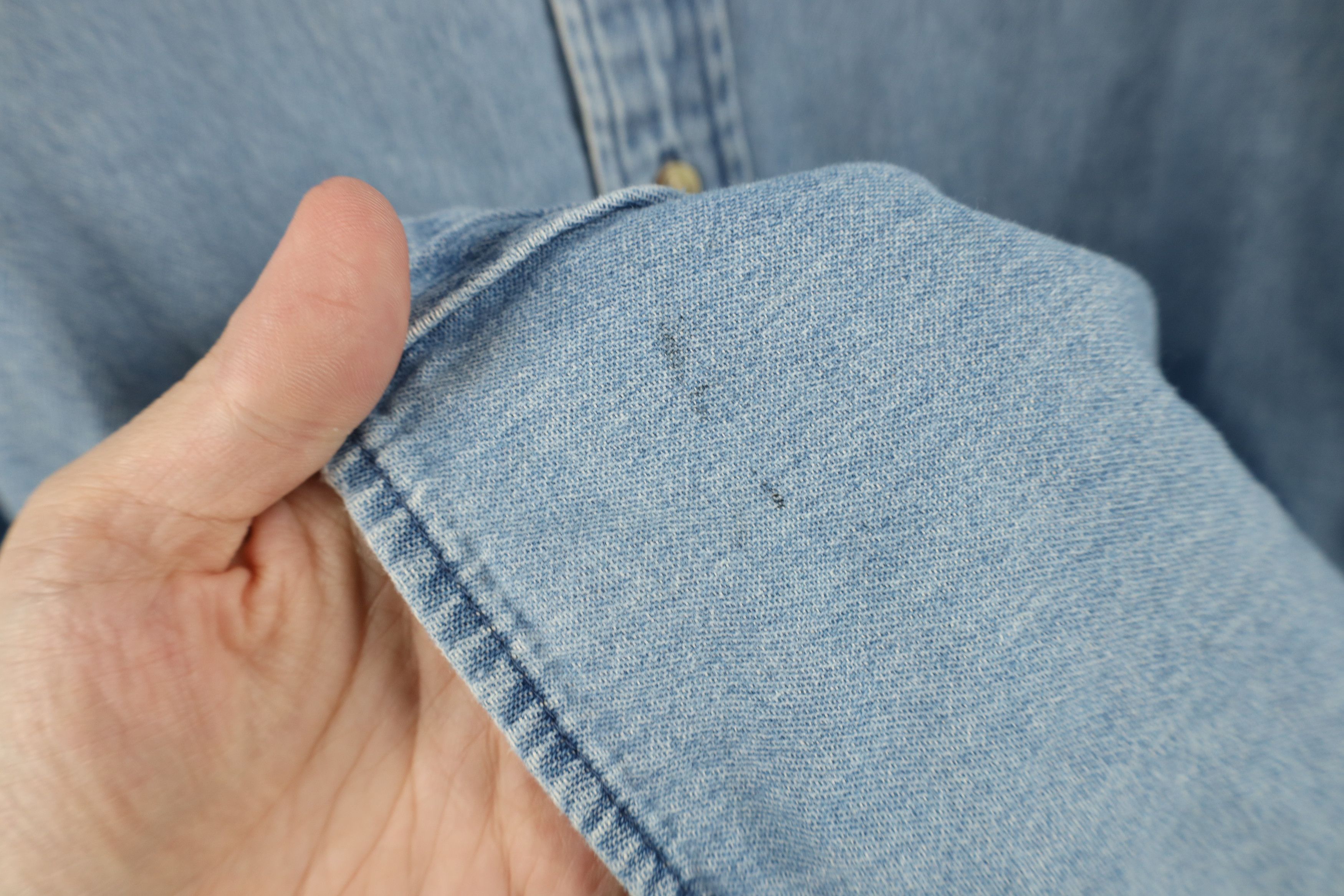 Vintage Vintage 90s Streetwear Blank Short Sleeve Denim Button Shirt Size US XXL / EU 58 / 5 - 10 Thumbnail