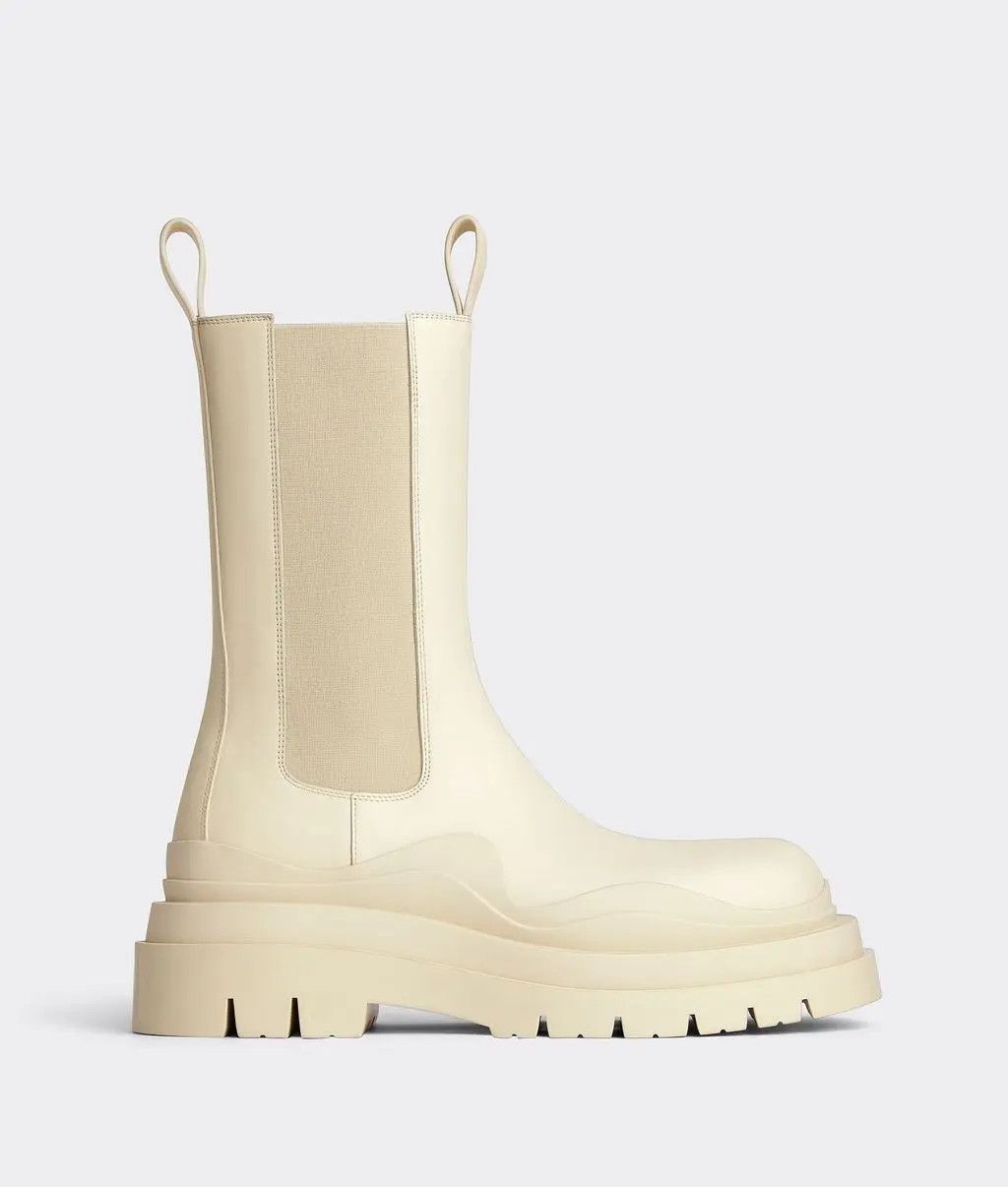 Bottega Veneta o1w1db10425 Tire Chelsea Boots in Cream Size US 7 / EU 40 - 1 Thumbnail