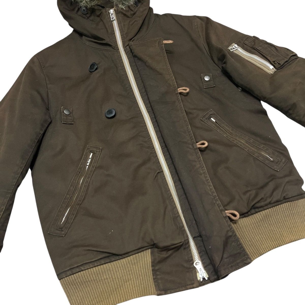 Le Grande Bleu (L.G.B.) Vintage 90s Takeo Kikuchi Army Flight Military Bomber Jacket Size US L / EU 52-54 / 3 - 12 Thumbnail