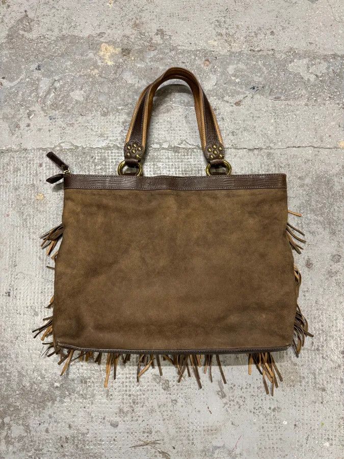 Just Cavalli × Vintage AW2010 Cavalli Fringe Cowboy Brown Leather Handle Bag Size ONE SIZE - 4 Thumbnail