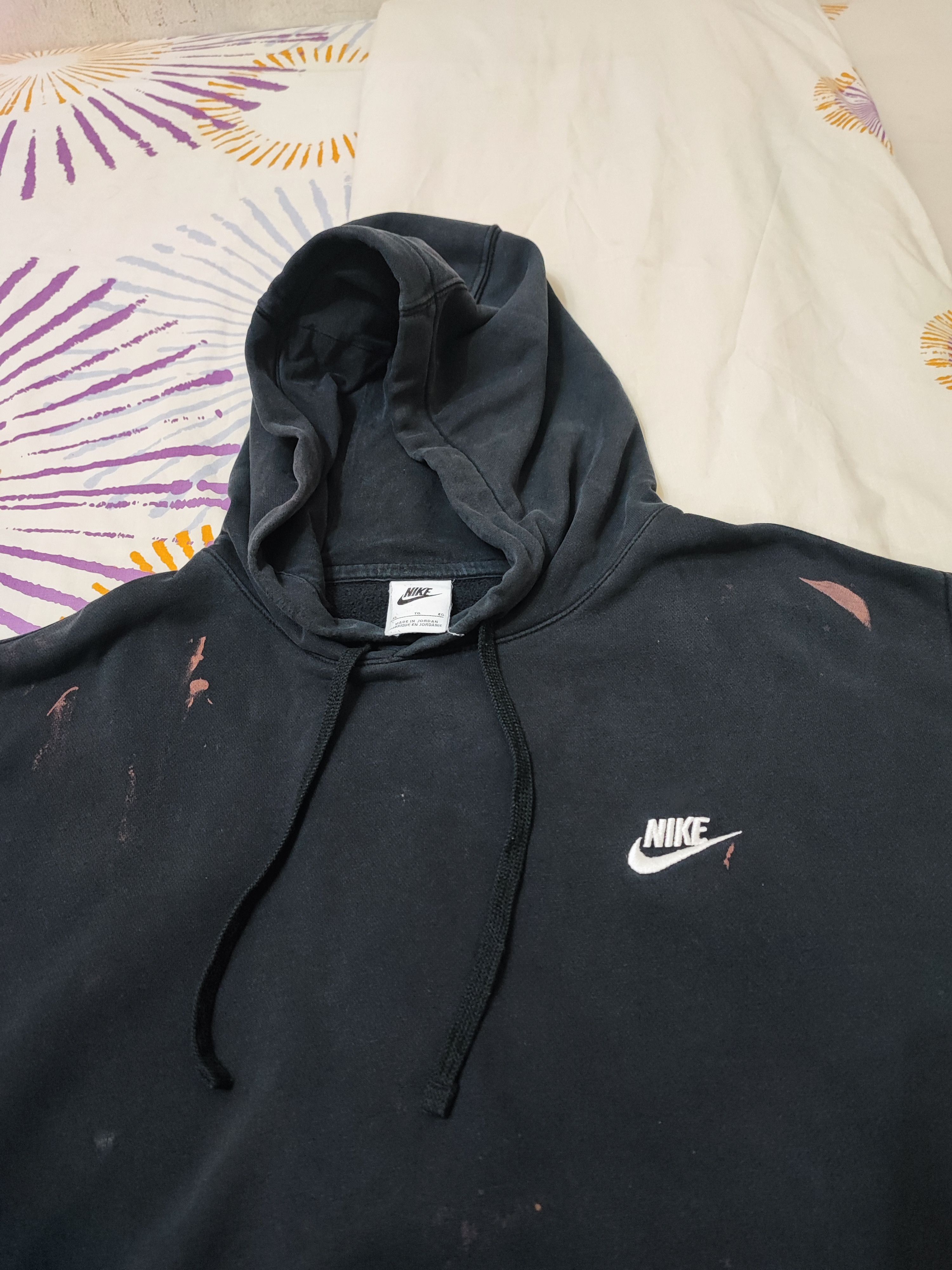 Nike Vintage Y2K Nike Mini Swoosh Boxy Faded / Thrashed Hoodie Size US XL / EU 56 / 4 - 4 Thumbnail
