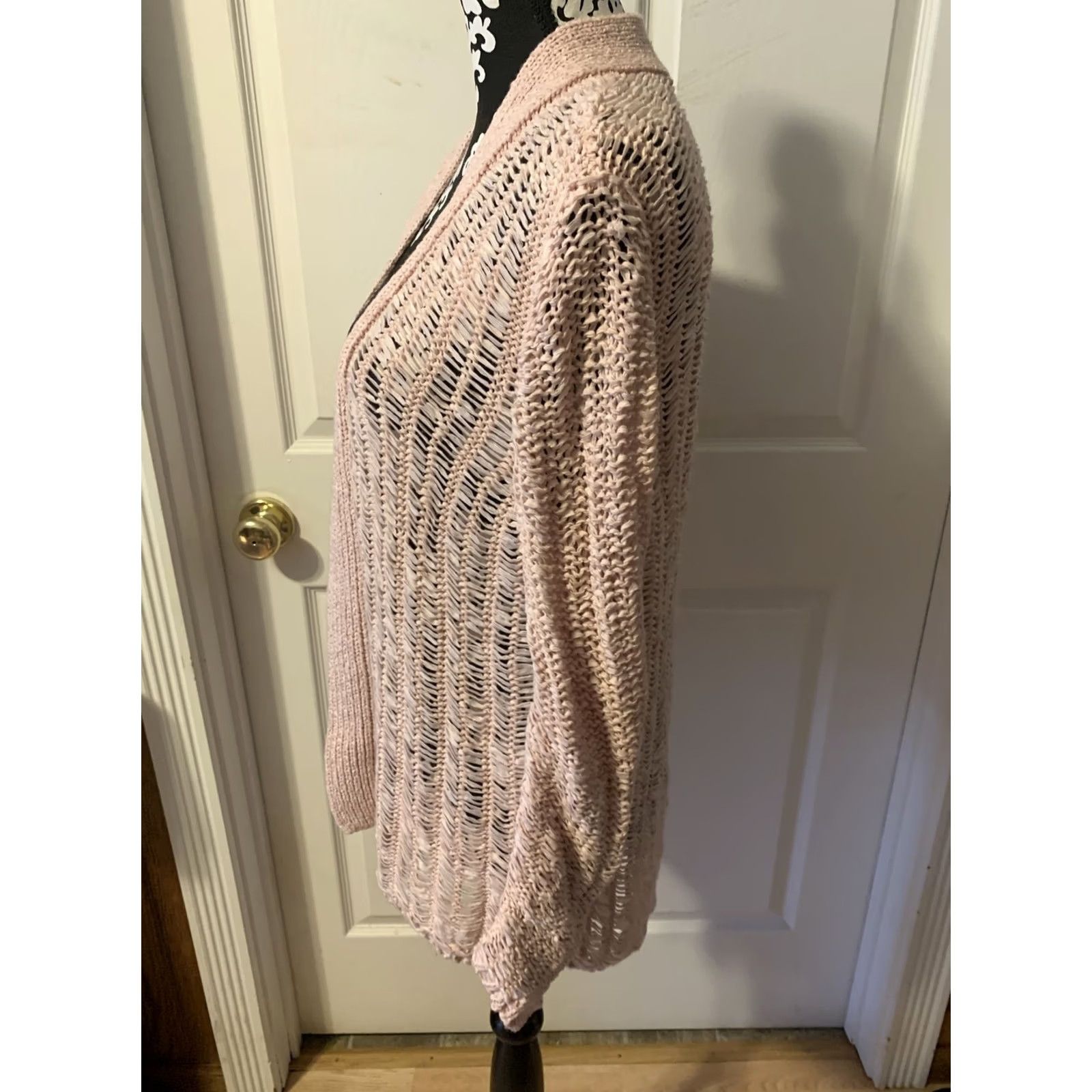 Vintage Chicos Womens Cardigan Open Front Pink 3/4 Sleeve Open-Knit Style #2161 Cardigan Womens SZ 1 Pink Knit Workwear Vintage No Mens Girls Size XS / US 0-2 / IT 36-38 - 3 Thumbnail