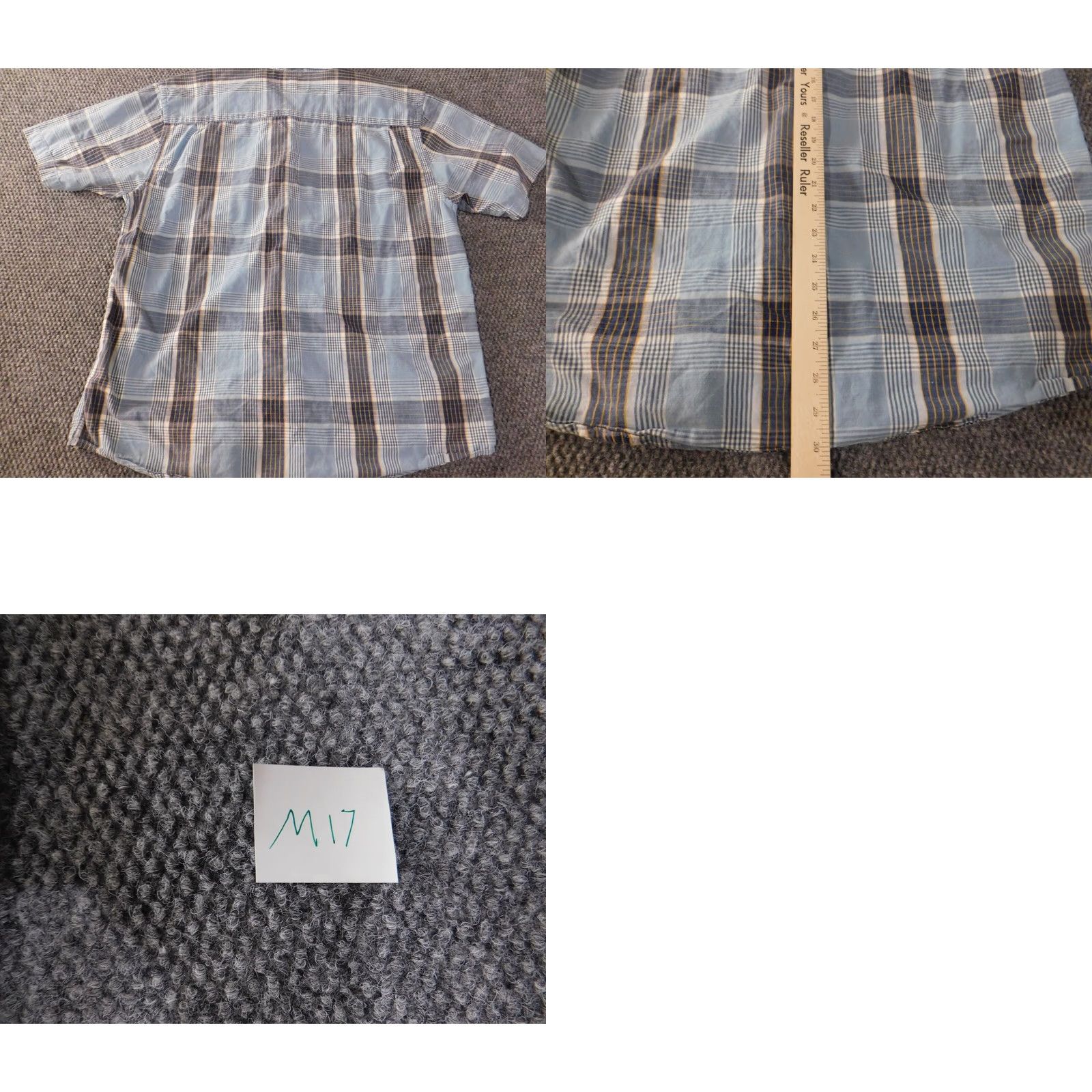Nautica Nautica Shirt Button-Up Plaid Blue Short Sleeve Casual Mens L Regular Cotton Knit Button-Down Collar Size US L / EU 52-54 / 3 - 8 Thumbnail