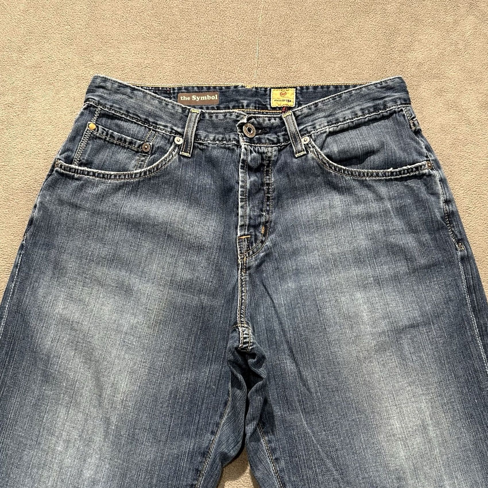 Vintage AG Adriano Goldschmied Jean Men 31x34 (30x34) Straight Denim - Soft Fit Size US 31 - 3 Thumbnail