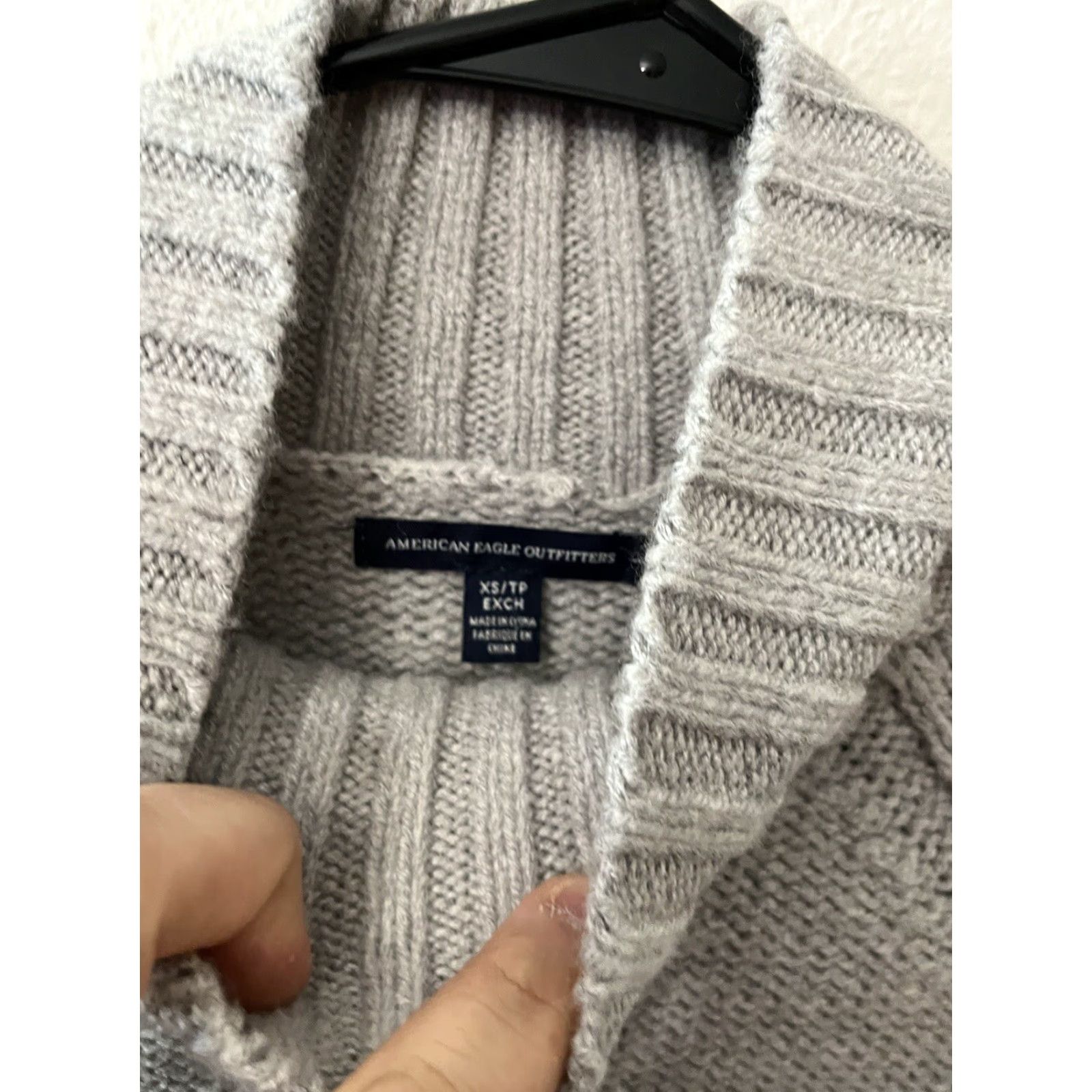 American Eagle Outfitters American Eagle Outfitters Women's Sweater XS Gray Mock Neck Solid Pullover Womens Size XS / US 0-2 / IT 36-38 - 2 Thumbnail