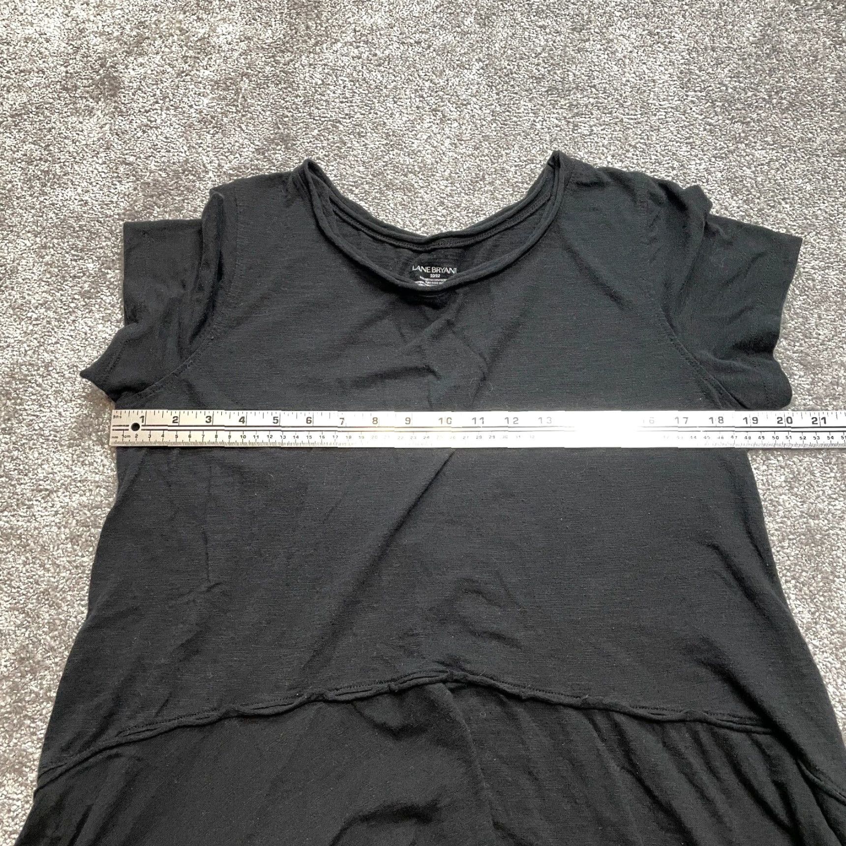 Vintage Lane Bryant Tunic Shirt Womens 10 Black Short Sleeve Knit Jersey Casual Fall Spring Summer Size L / US 10 / IT 46 - 4 Thumbnail