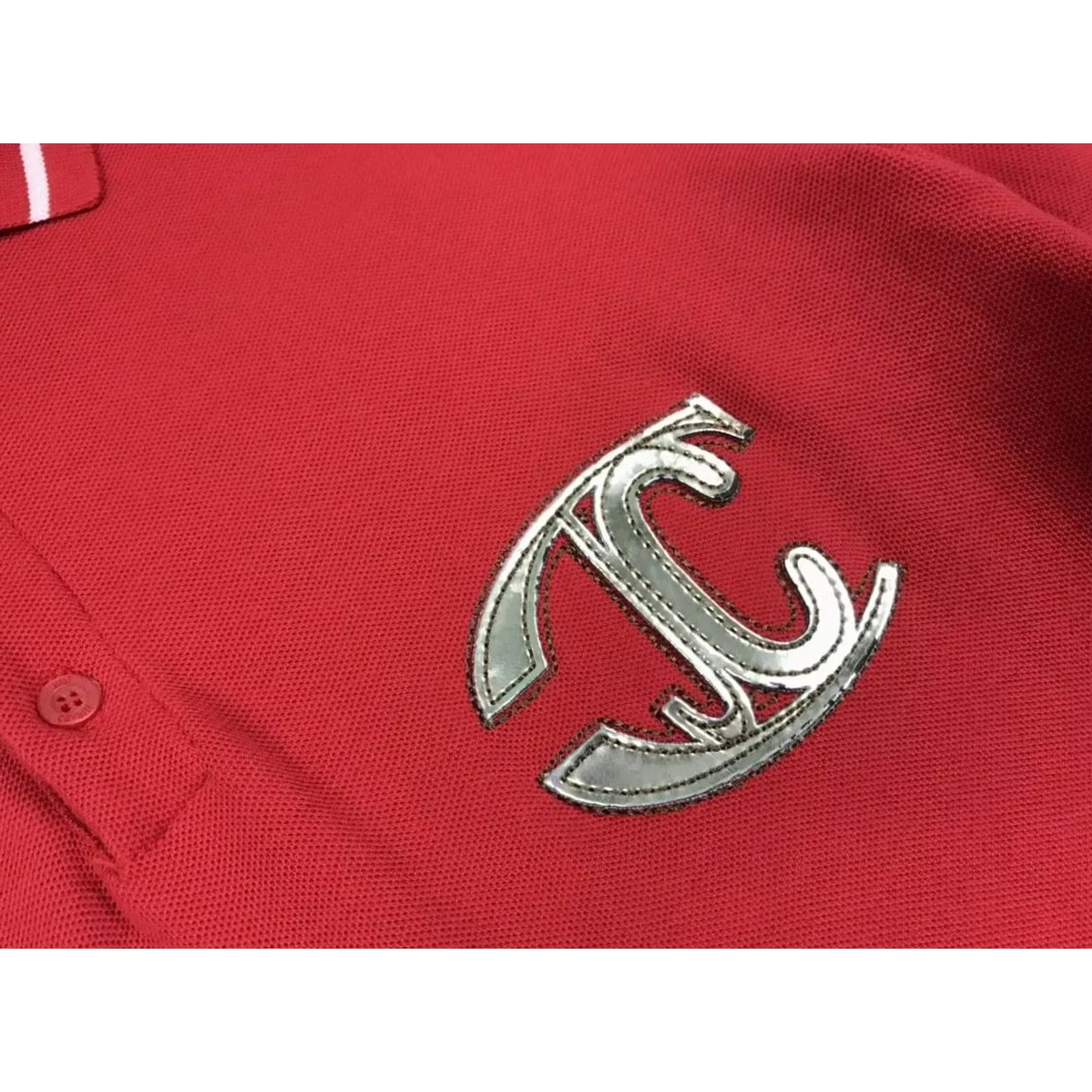 Roberto Cavalli Roberto Cavalli Mens Shirt Red Long Sleeve Logo Vintage Design Just gold logo Size US M / EU 48-50 / 2 - 7 Thumbnail