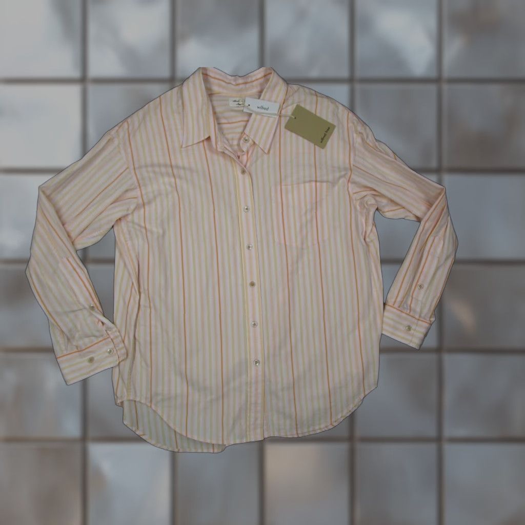 Aritzia Aritzia Wilfred Free Shirt Womens 2XS Yellow Lilac Button Up Relaxed Barlowe Size XXS / US 00 / IT 34 - 1 Thumbnail
