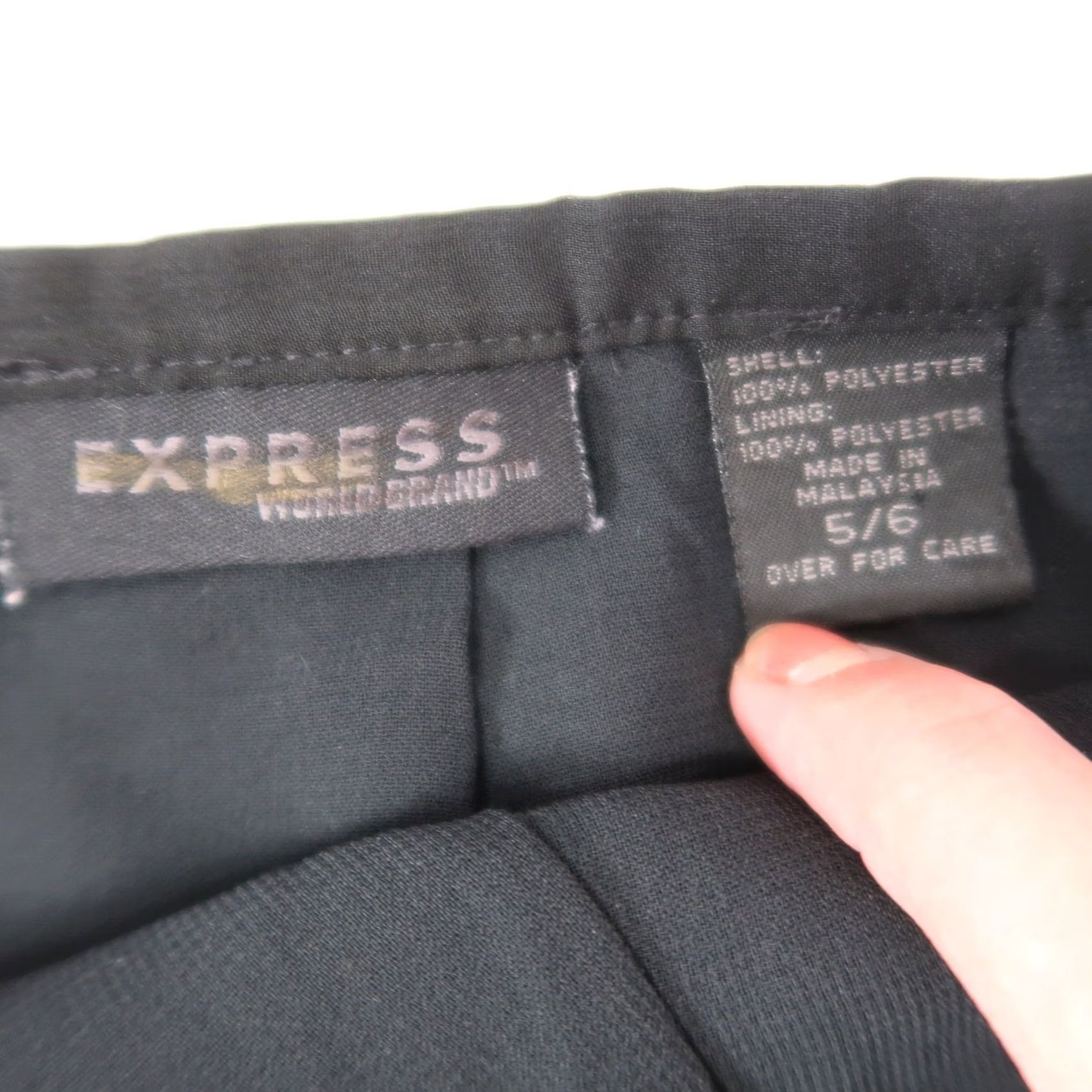 Express VINTAGE Express Skirt Womens 6 Black 90s and Purple Leaf Pencil Size 28" / US 6 / IT 42 - 4 Thumbnail