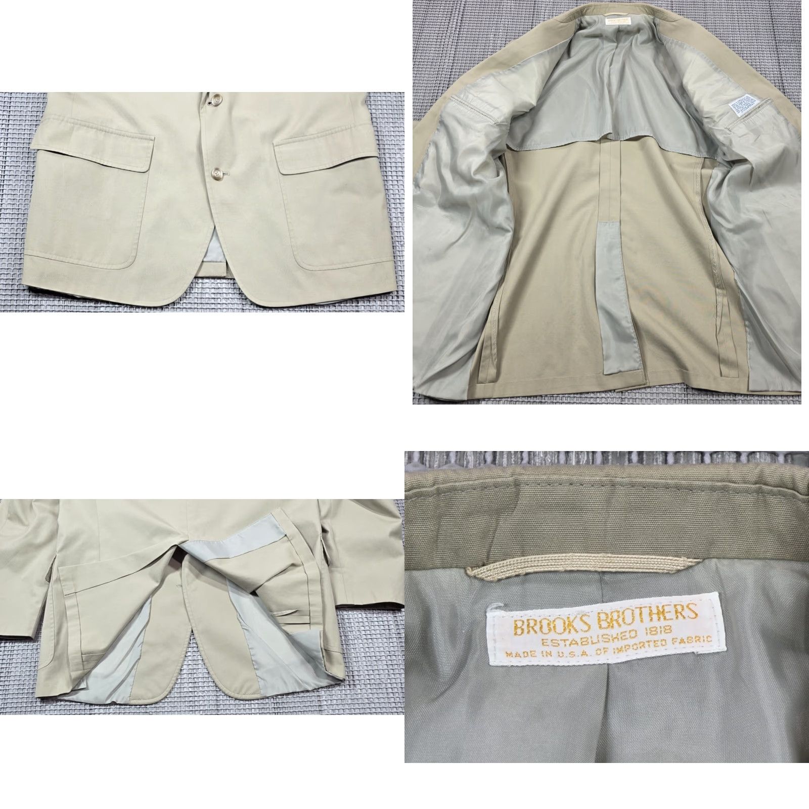 Brooks Brothers VINTAGE Brooks Brothers Blazer Mens 44 Beige Washable Sport Coat Made USA 80s Size 44R - 8 Thumbnail