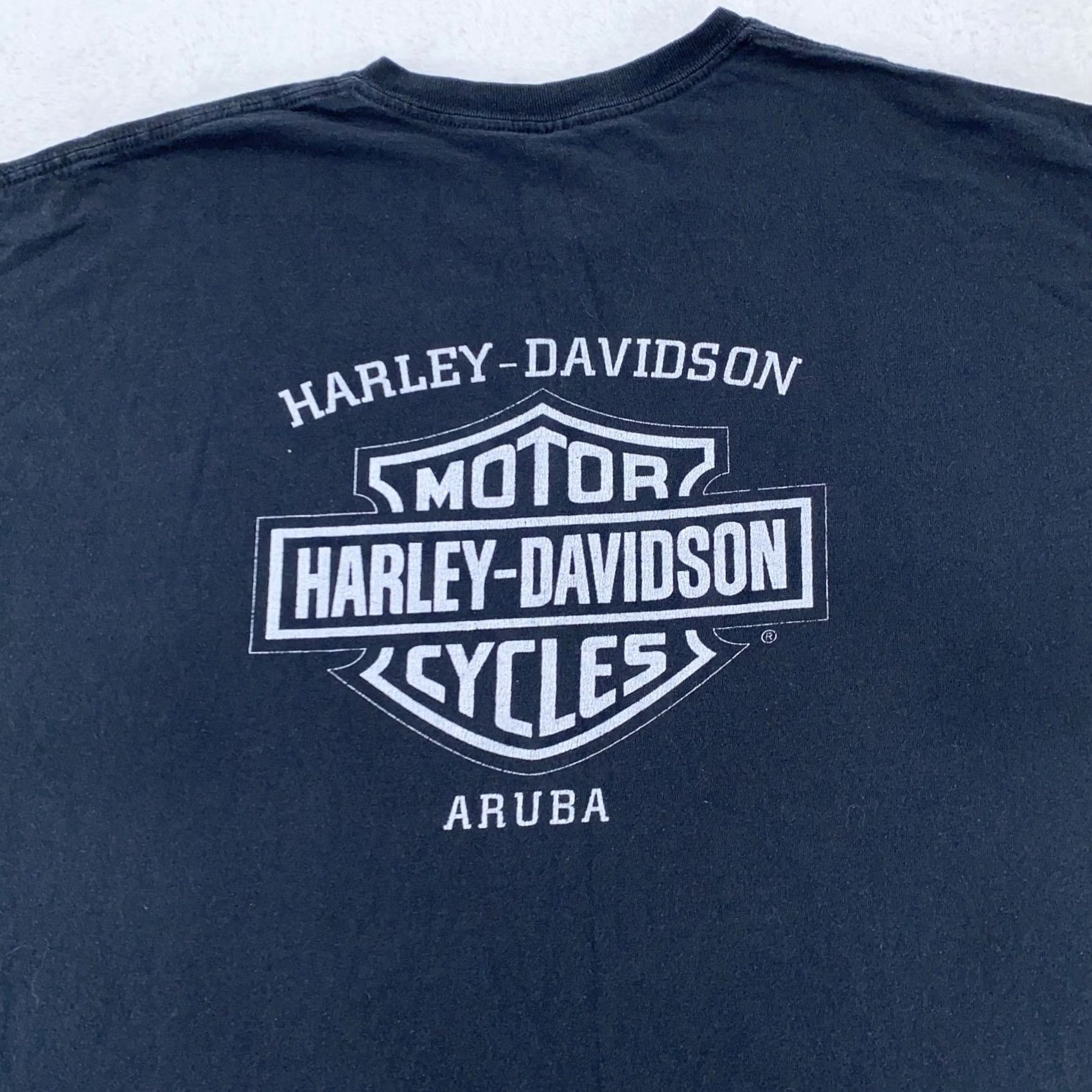 Harley Davidson Harley-Davidson Shirt Mens 2XL Black Aruba Bar & Shield Graphic Print Crew Neck Short Sleeve T-Shirt Classic Motorcycle Tee Size US XXL / EU 58 / 5 - 3 Thumbnail