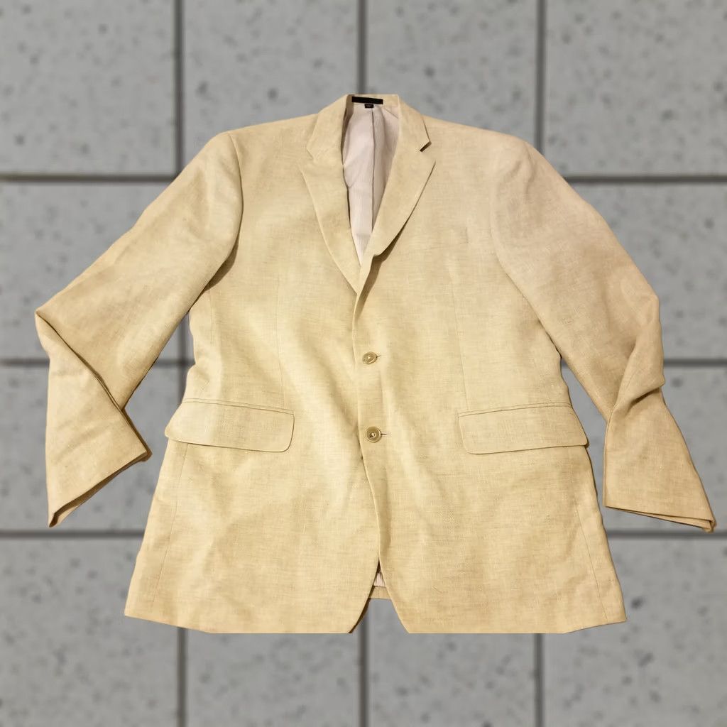 Jos. A. Bank VINTAGE Jos. A. Bank Blazer 3-in-1 Linen Wool Jacket Mens 40R Khaki Beige Lining Linen Wool 40 Mens Blazer Size 40R - 1 Thumbnail