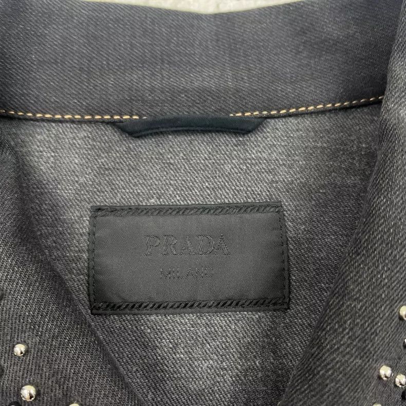 Prada Prada Neckline rivet solid color buttoned denim jacket Next Size US L / EU 52-54 / 3 - 4 Thumbnail