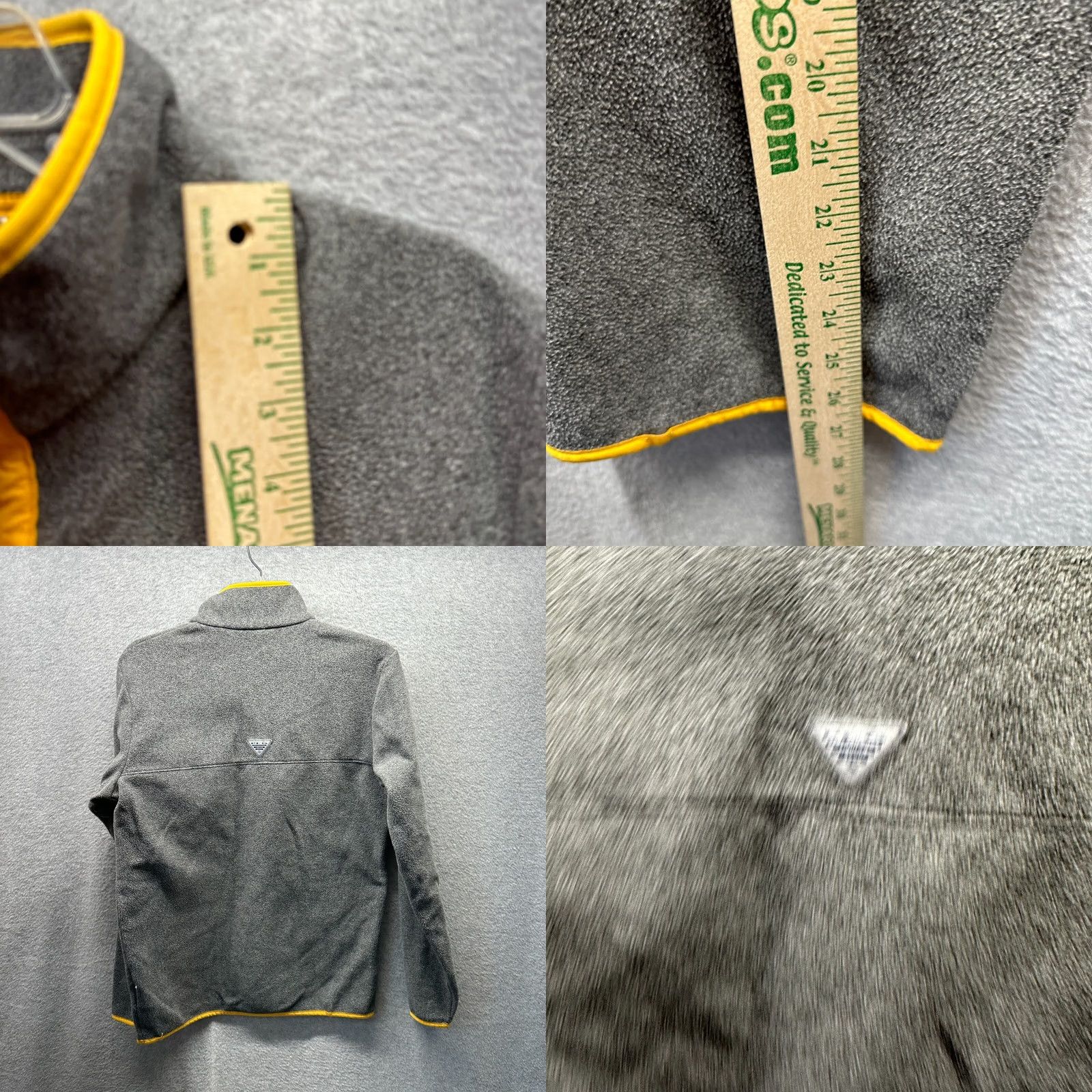 Vintage Columbia Sweatshirt Womens Large Gray Yellow Fleece Mock Neck Pullover Casual 90s Outdoor Fishing Size L / US 10 / IT 46 - 9 Thumbnail