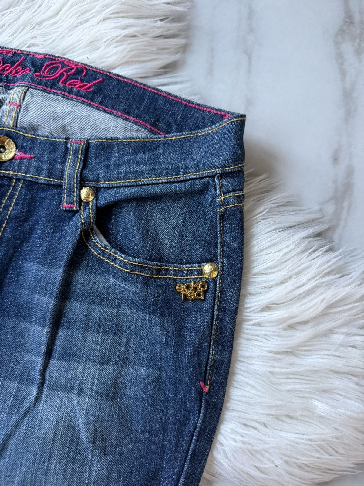 Ecko Unltd. Vintage Ecko Untld Y2K Flared Bootcut Jeans Japanesse Size 30" / US 8 / IT 44 - 6 Thumbnail