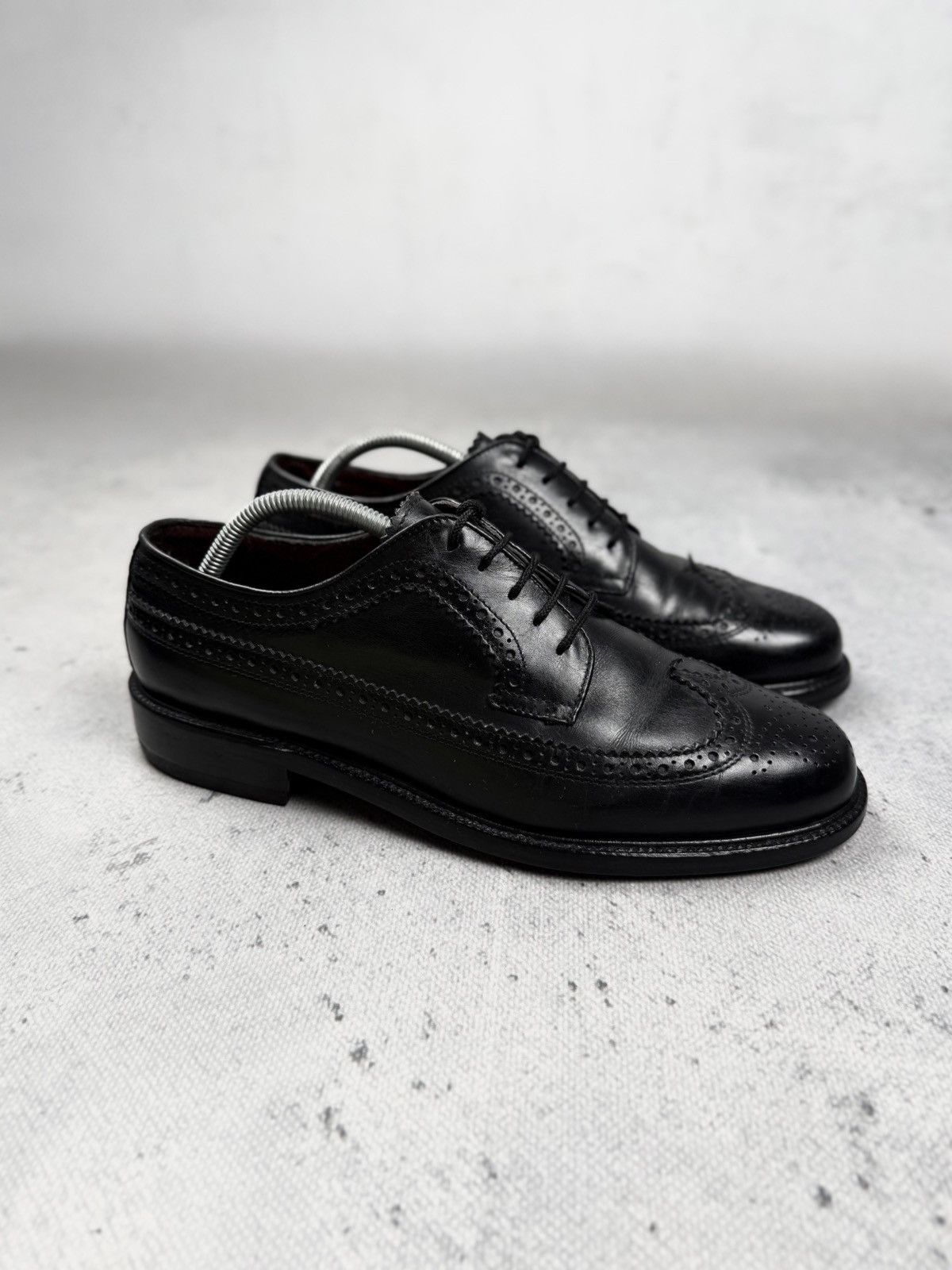 Bally Bally Black Italy Leather Wingtip Brogue Derby Shoes Size 43 Size US 10 / EU 43 - 1 Thumbnail